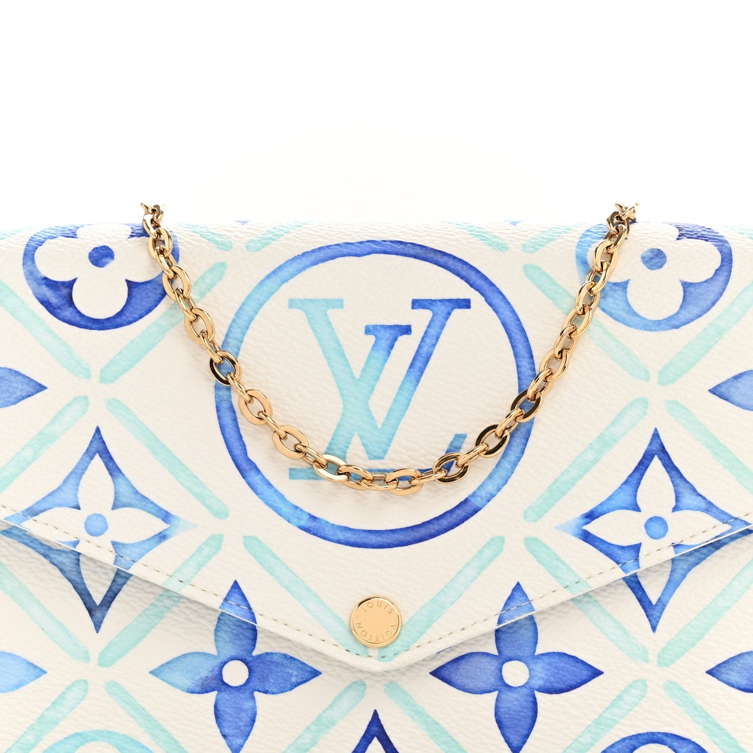 Monogram Giant By The Pool 2.0 Felicie Pochette Chain Wallet Lagoon Blue