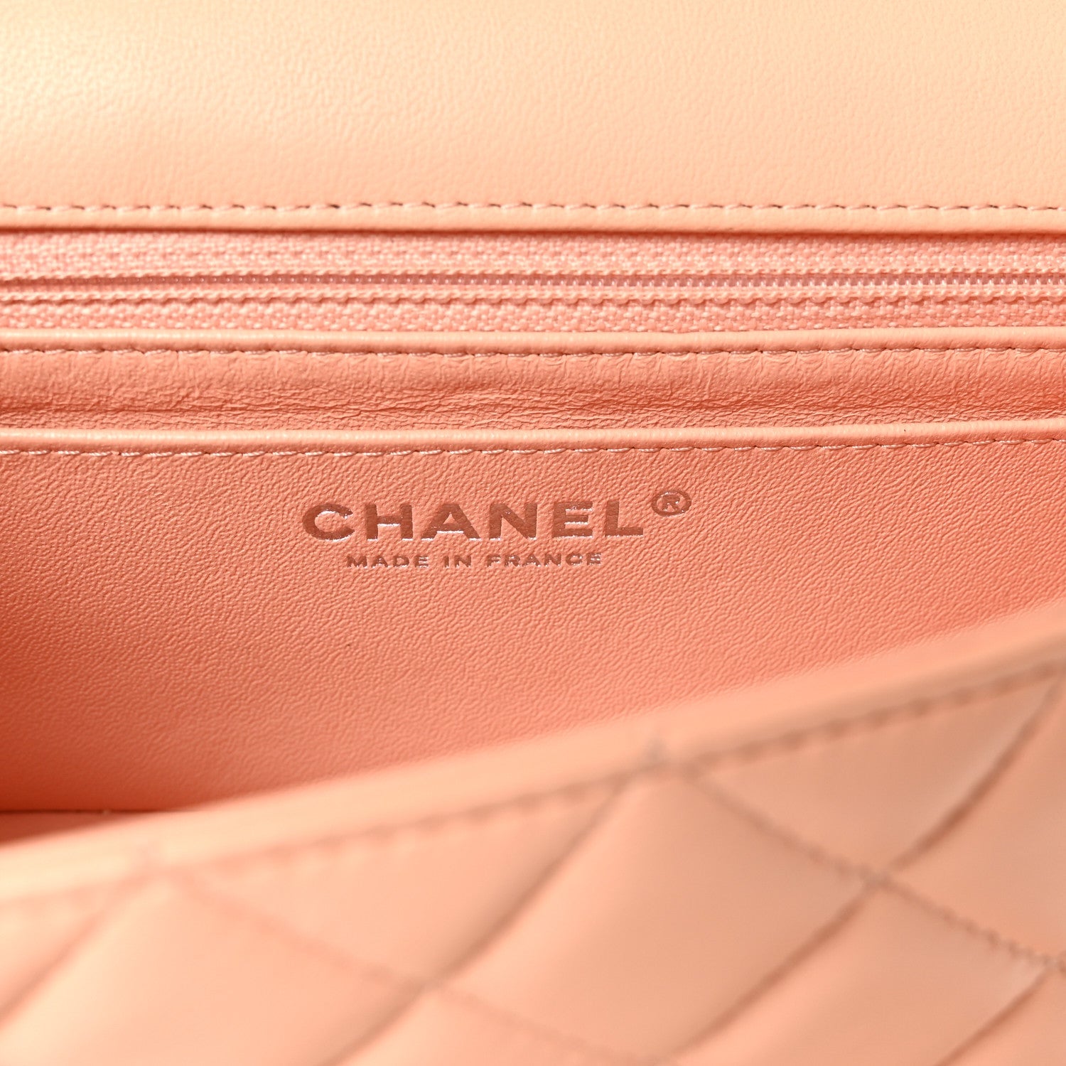 Lambskin Quilted Mini Rectangular Flap Light Pink