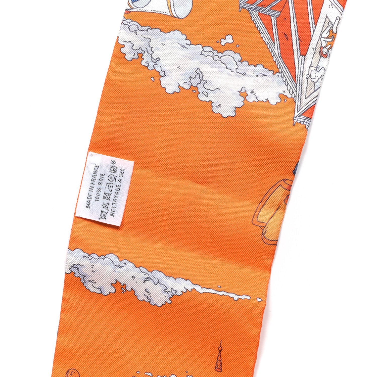 Silk Le Grand Prix du Faubourg Maxi Twilly Slim Orange Bleu Jean
