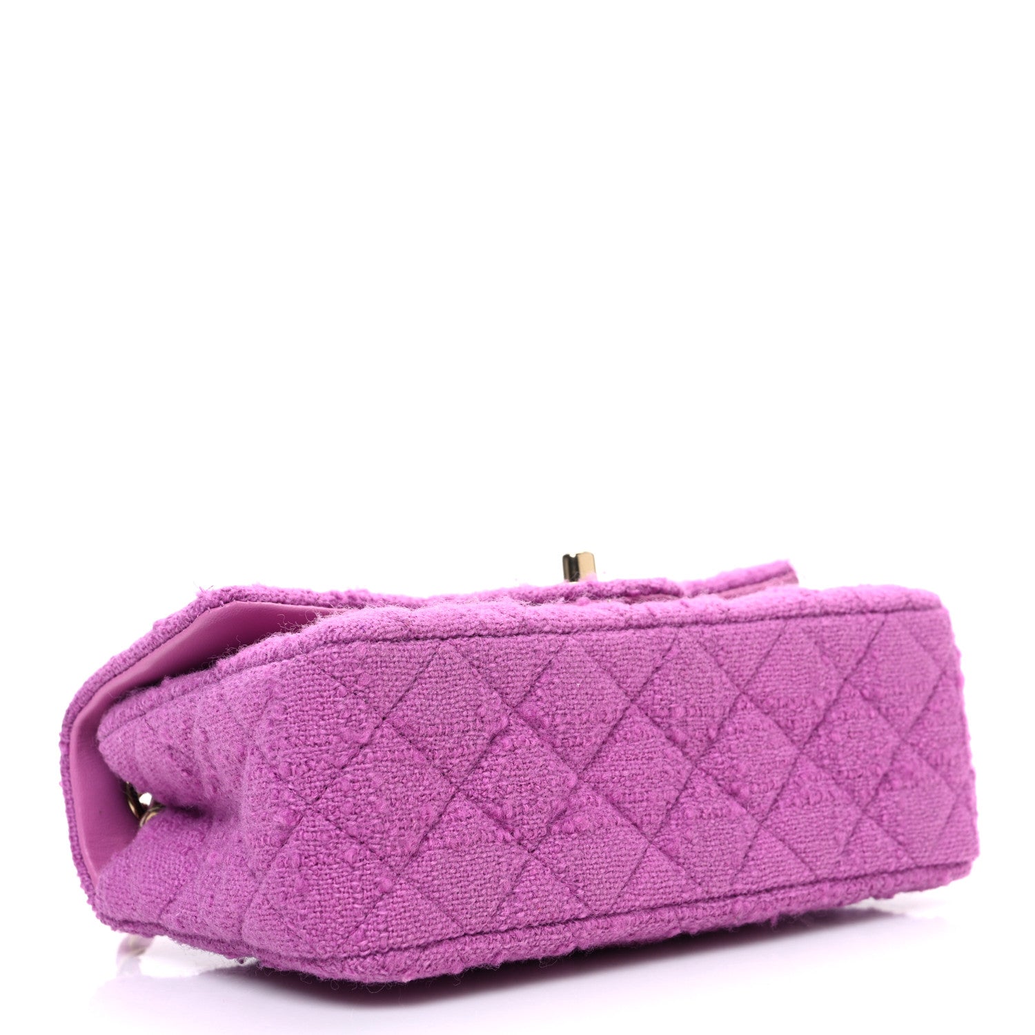 Tweed Quilted Mini Rectangular Flap Purple