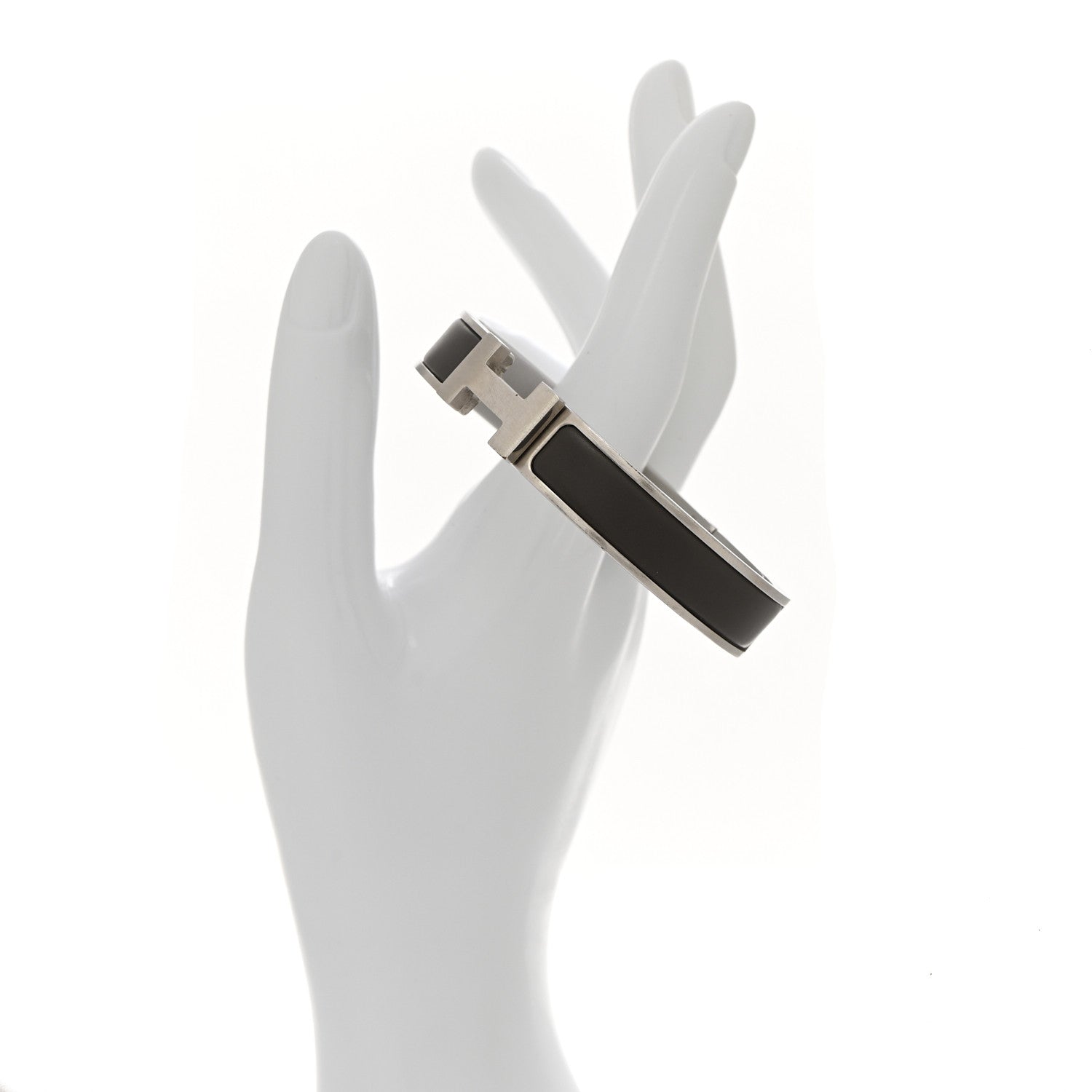 Matte Enamel Narrow Clic Clac H Bracelet GM Gris Etain