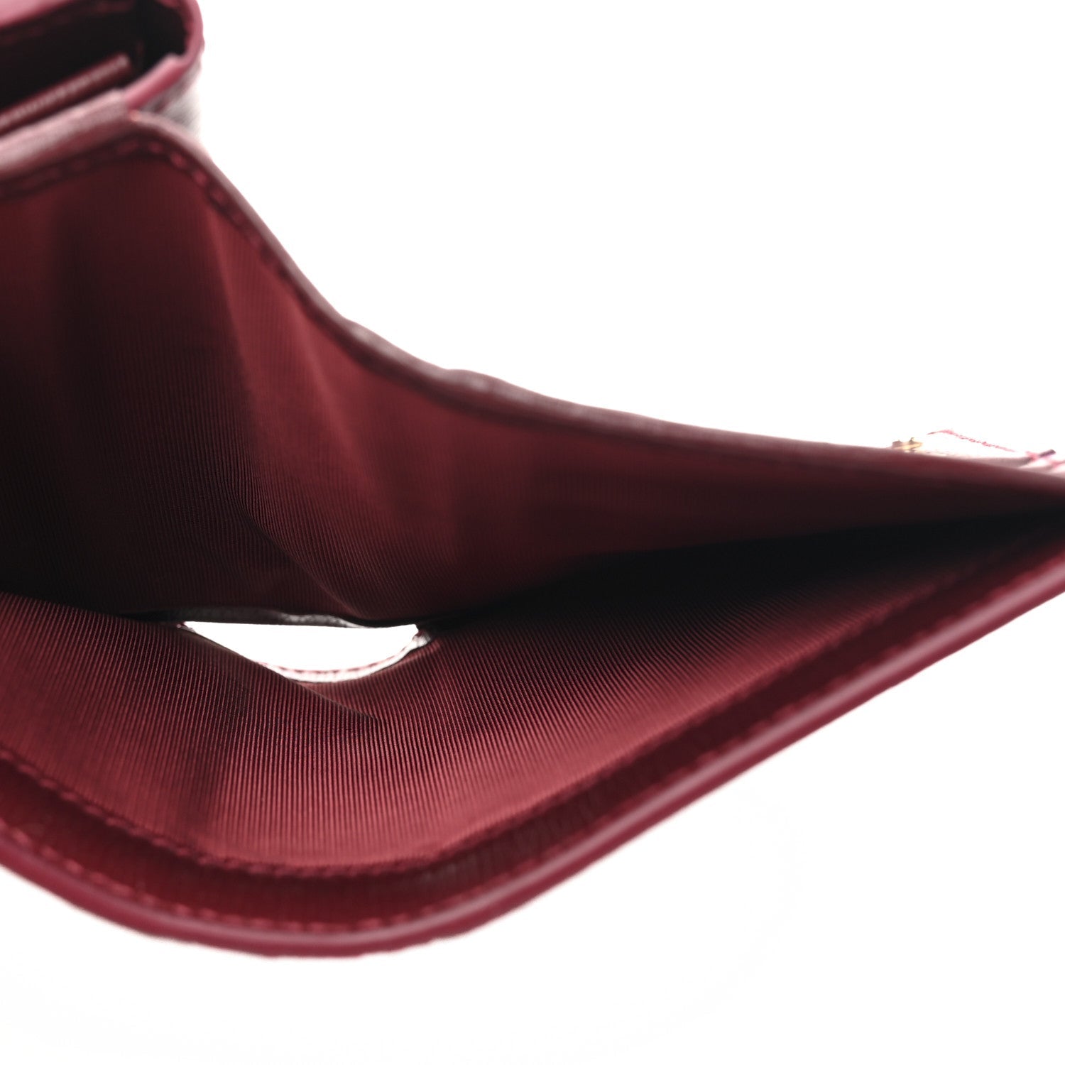 Calfskin Script Card Case Wallet Rosso Ancora Red