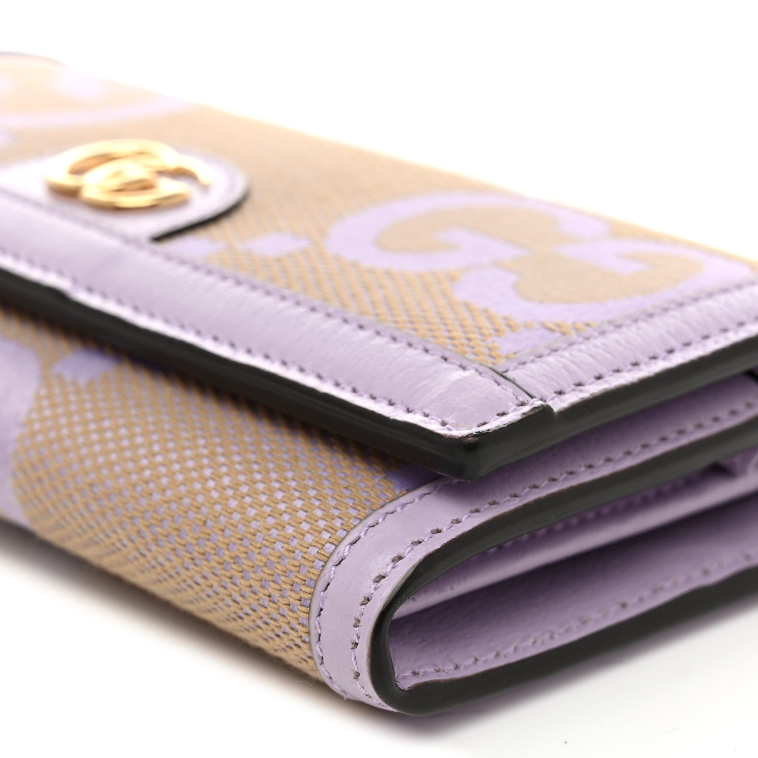 Monogram Jumbo GG Textured Dollar Calfskin Ophidia Continental Wallet On Chain Beige Lapis