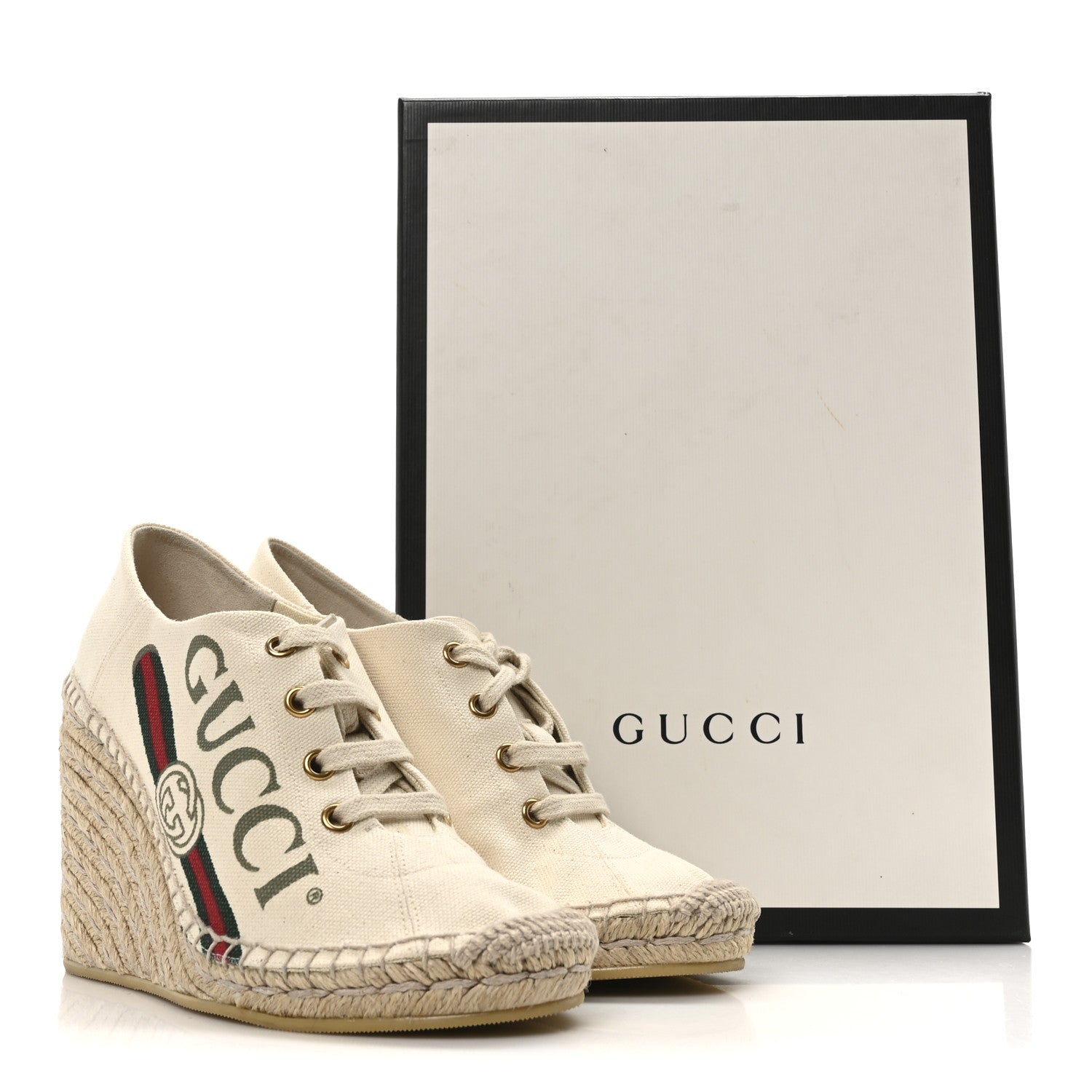 Canvas Logo Espadrille Wedge Sneakers 35 White