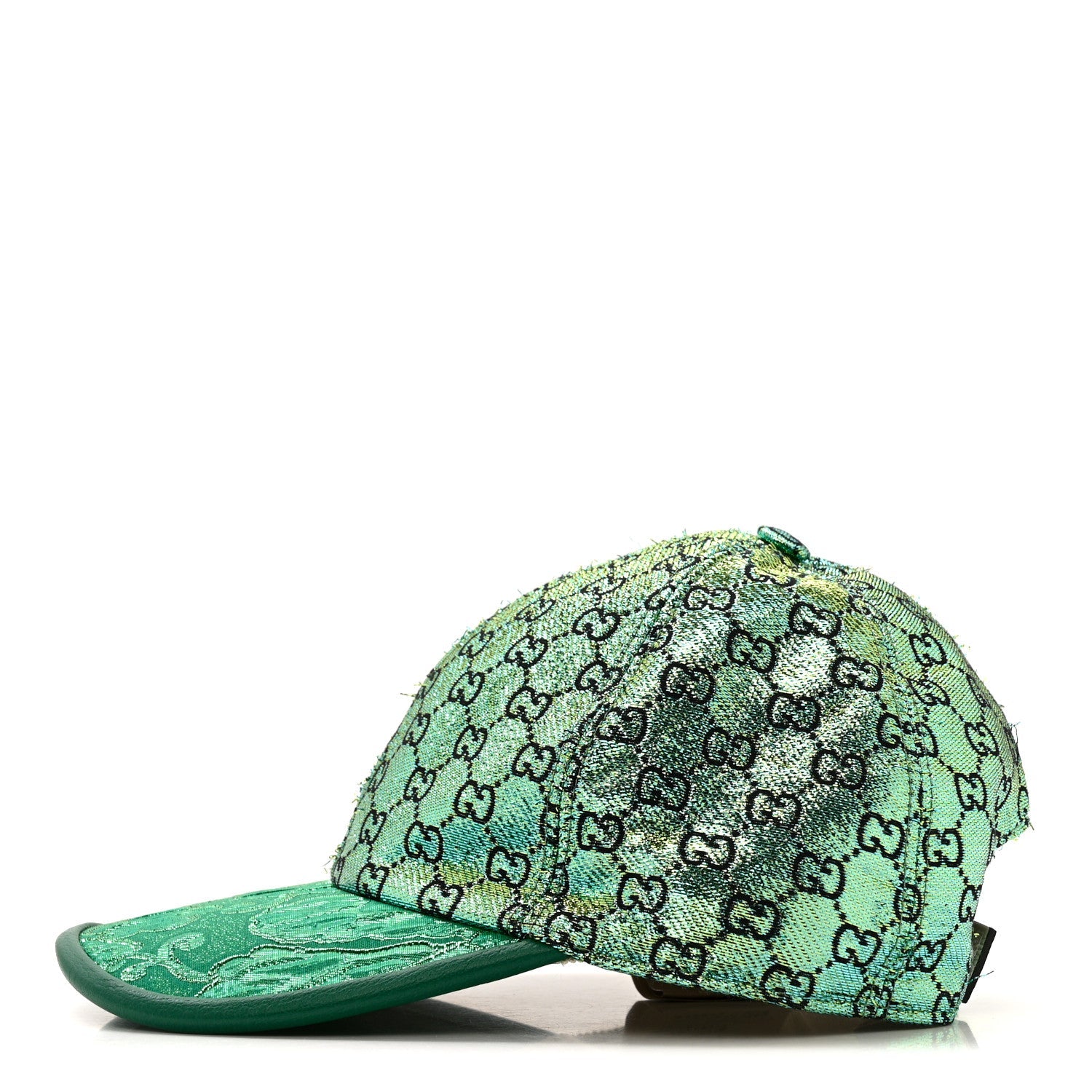 Silk Blend Jacquard Monogram Santa Barbara Baseball Hat S  Green Black Radiant