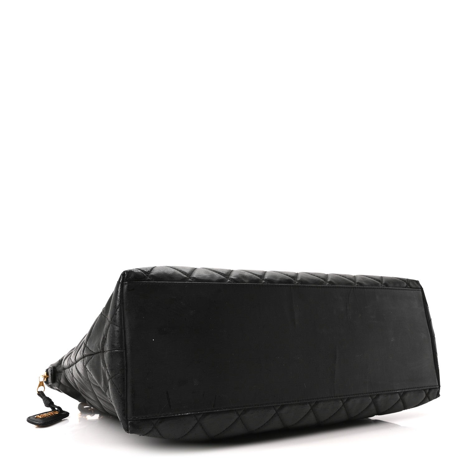 Vinyl Quilted Shoulder Bag Black