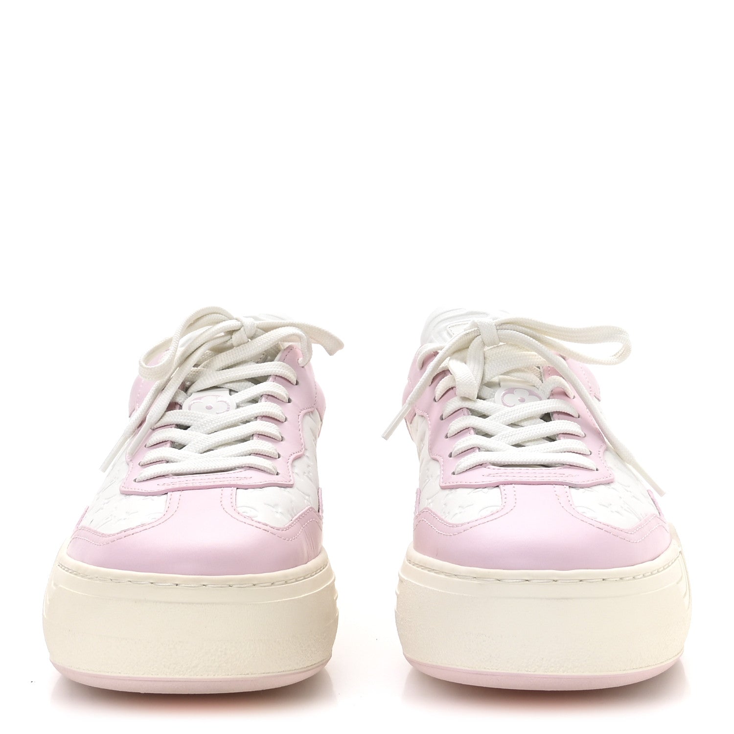 Calfskin Monogram LV Groovy Platform Sneakers 38 Pink