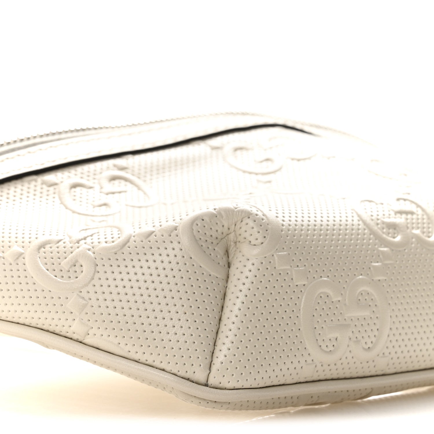 Calfskin GG Tennis Embossed Belt Bag Mystic White