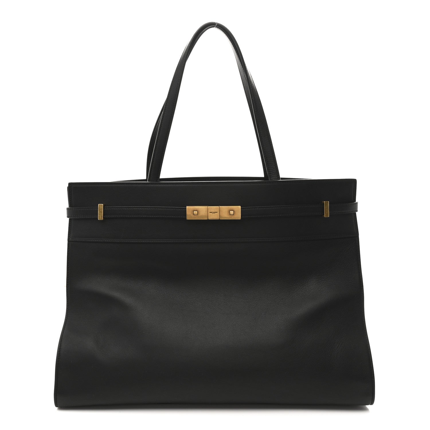 Calfskin Medium Manhattan Shopper Tote Black