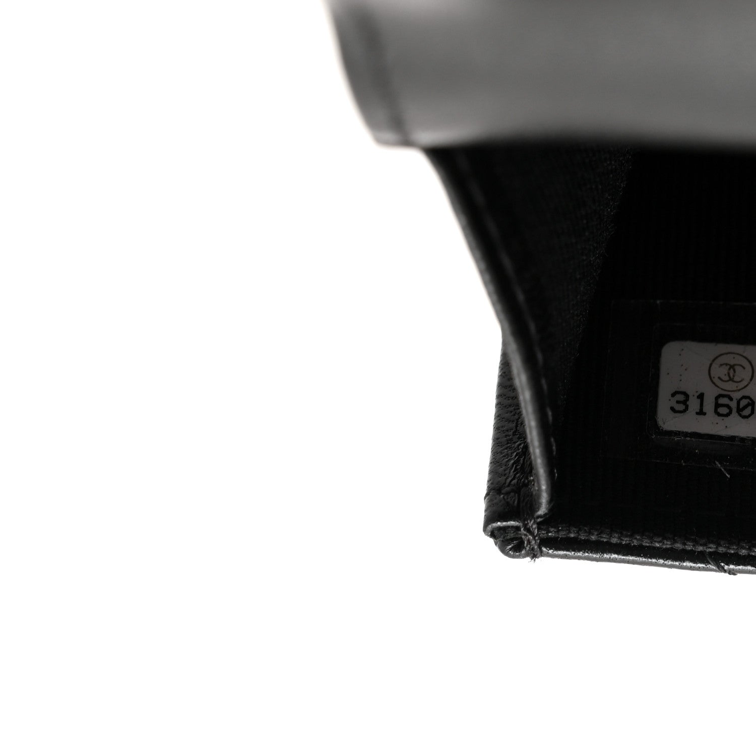Lambskin Quilted CC Hook Card Holder Black