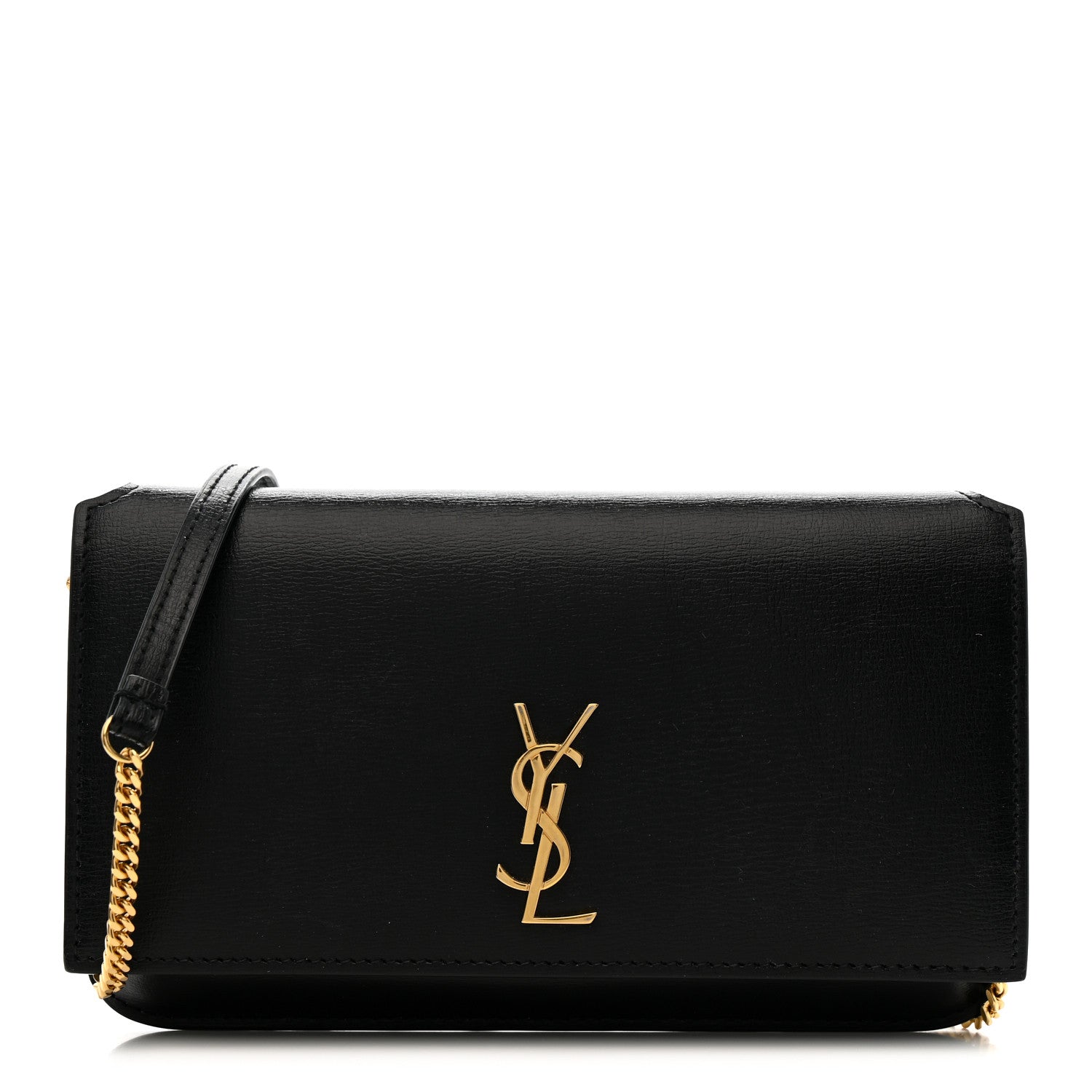 Smooth Calfskin Monogram Phone Holder Crossbody Black