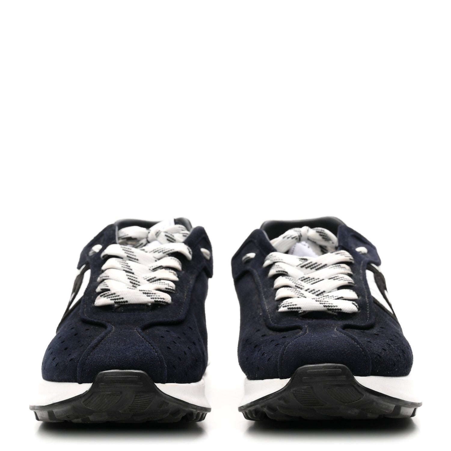 Fabric Suede Kidskin CC Sneakers 41 Dark Navy White