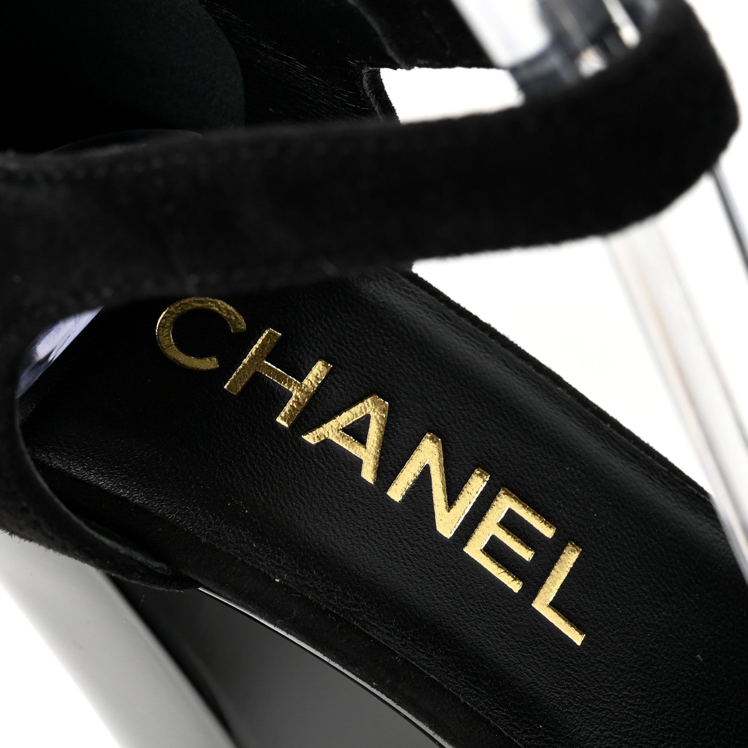 Patent Suede CC Platform Pumps 36 Black