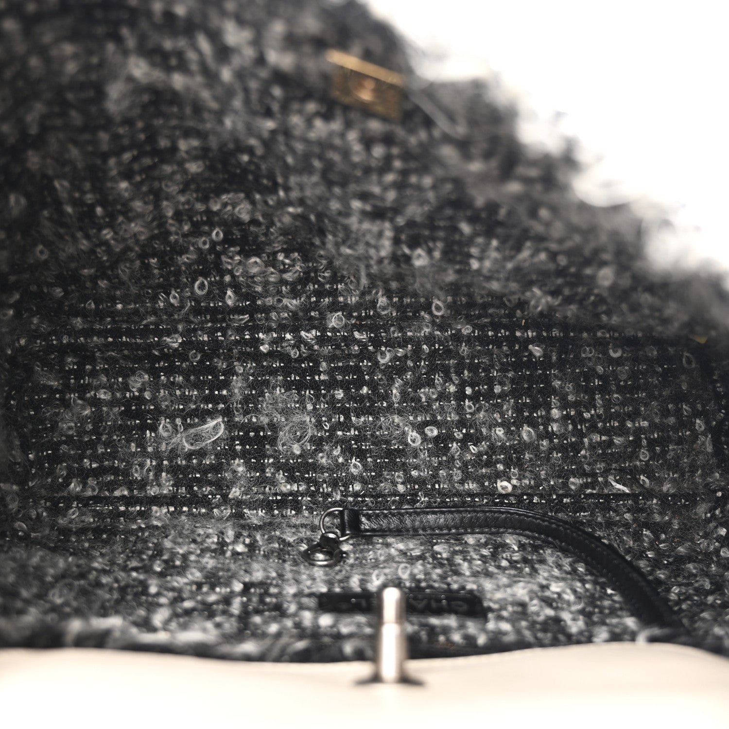 Tweed Calfskin Tweedy Shopping Tote Beige