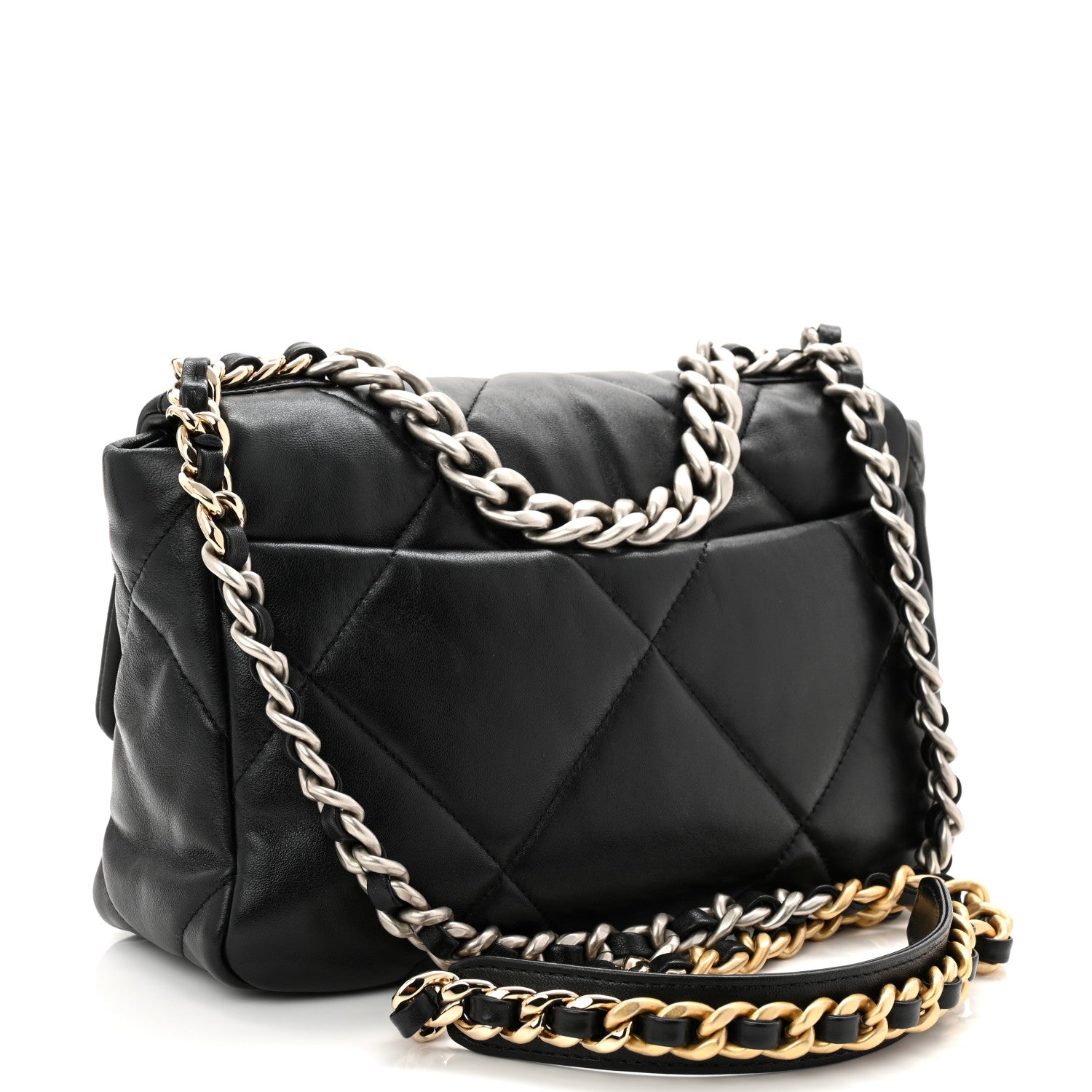 Lambskin Quilted Medium Chanel 19 Flap Black