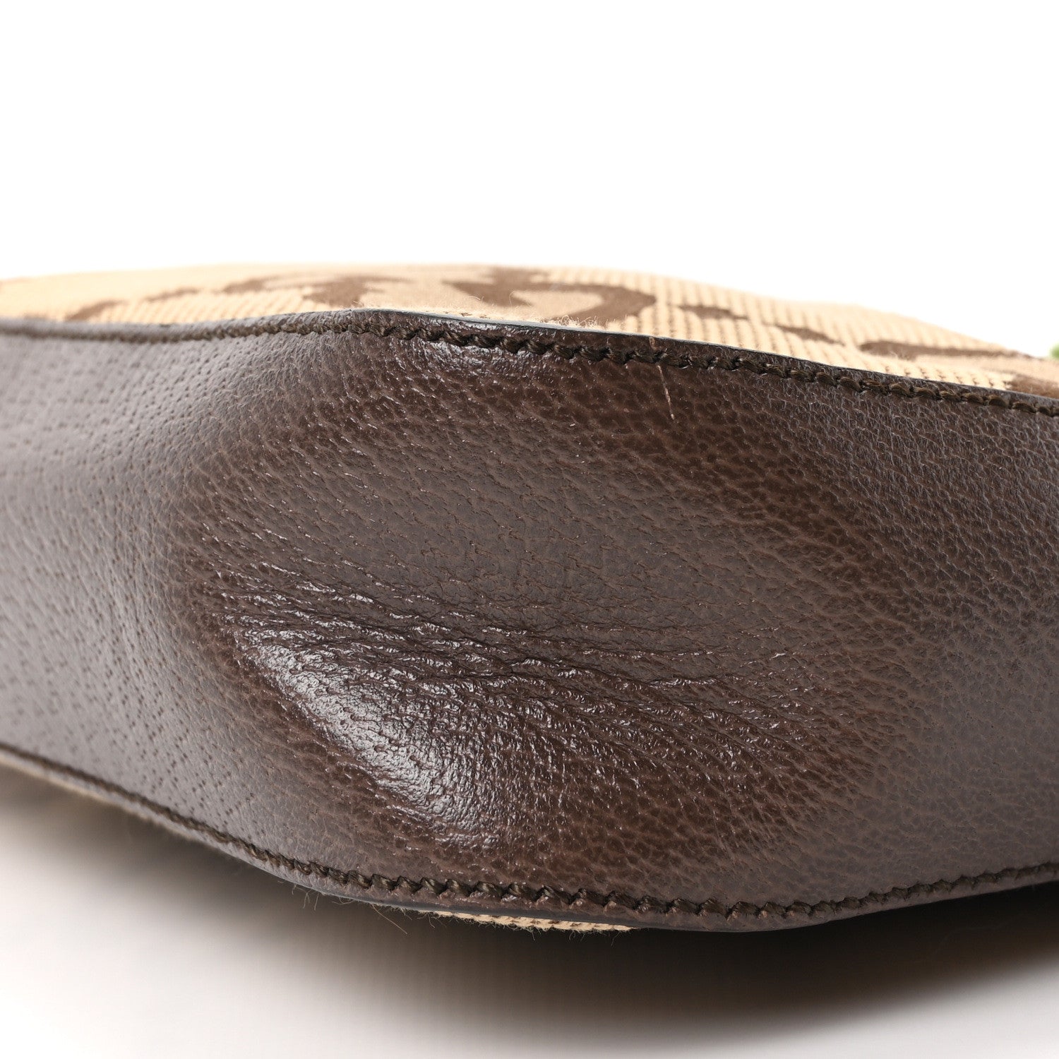 Monogram Jumbo GG Textured Dollar Calfskin Web Messenger Shoulder Bag Camel Ebony New Acero