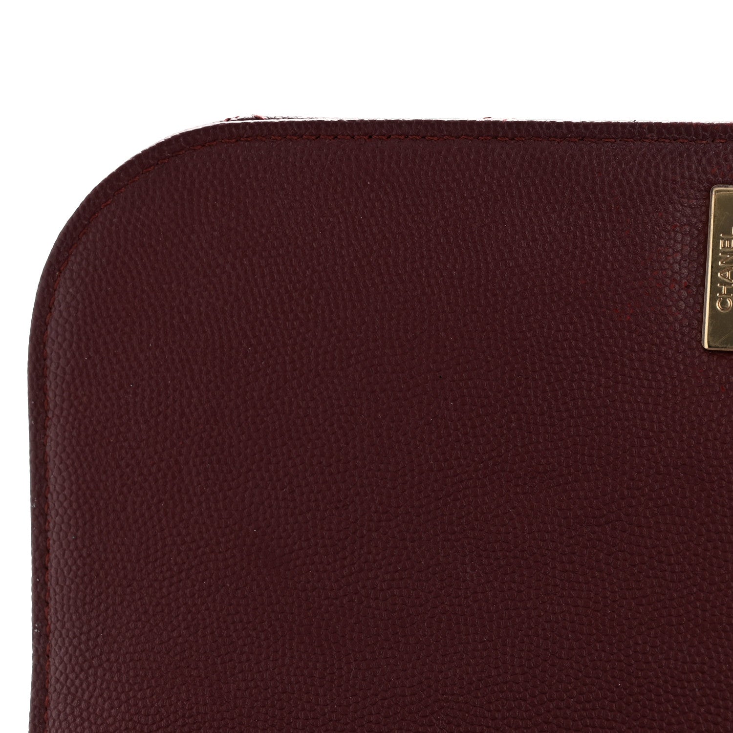 Caviar Quilted Small Business Affinity Flap Burgundy