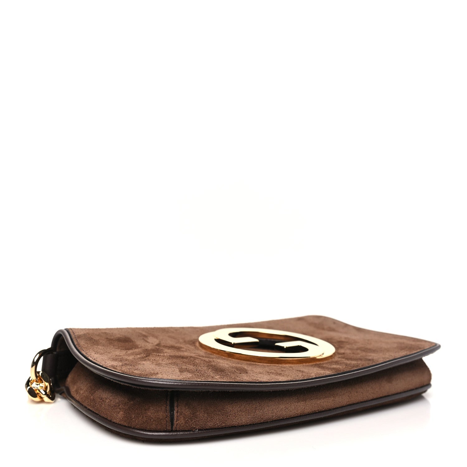 Suede Talco New Roxy Calfskin Blondie Chain Shoulder Flap Bag River Brown