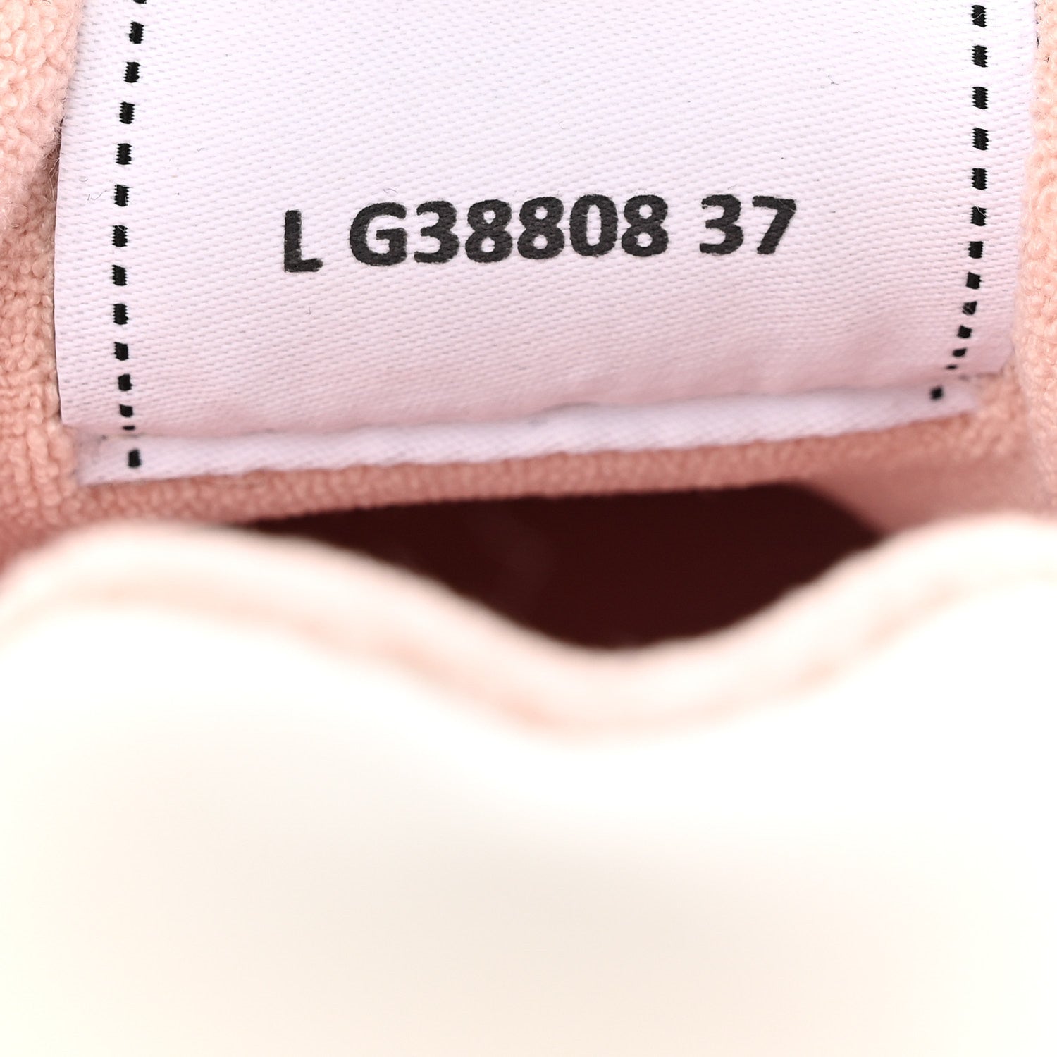 Grained Calfskin Fabric Womens Logo Sneakers 37 White Light Pink