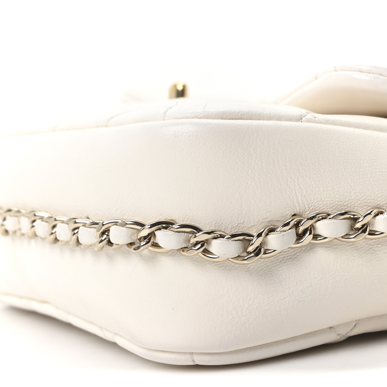 Lambskin Quilted Small My Precious Flap White