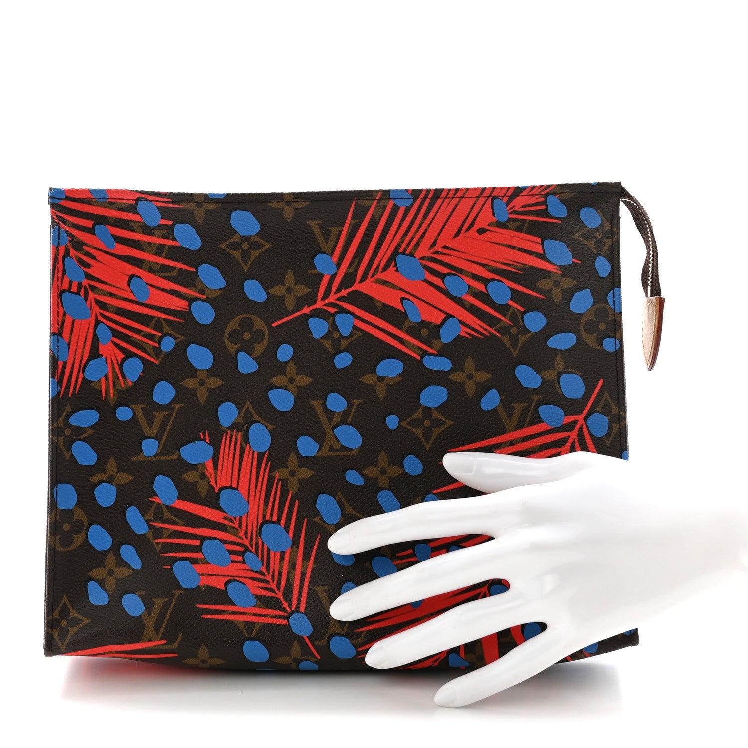 Monogram Jungle Dots Toiletry Pouch 26 Coquelicot Denim
