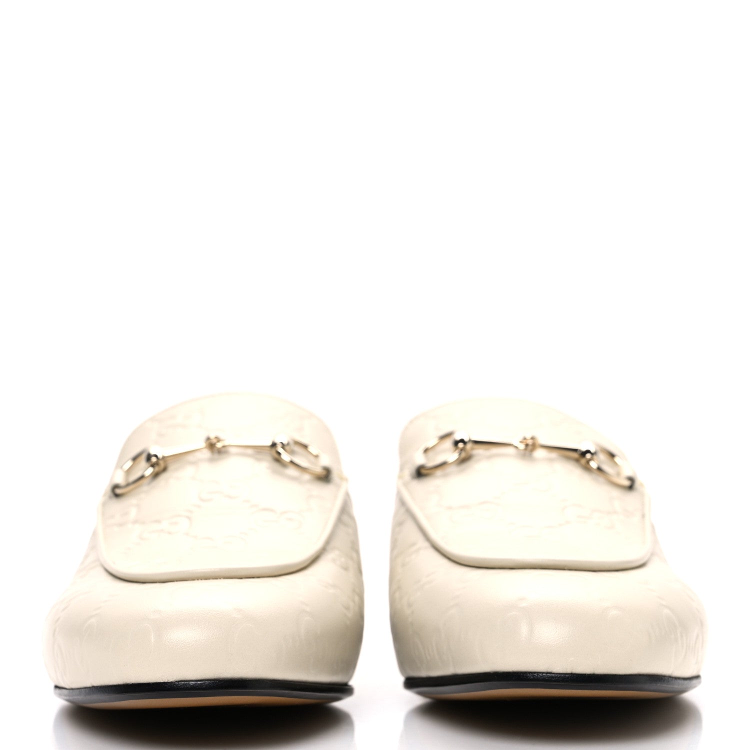 Glamour Calfskin Guccissima Womens Princetown Slippers 39.5 Mystic White