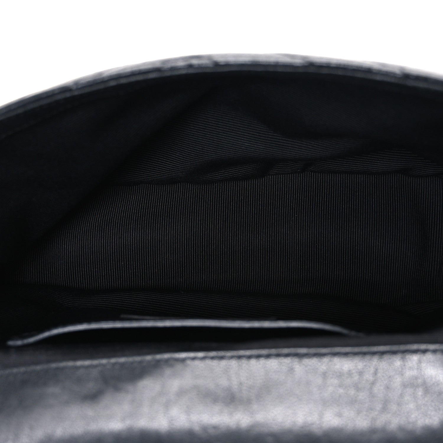 Grained Calfskin Matelasse Chevron Medium Monogram Chain Bag Black