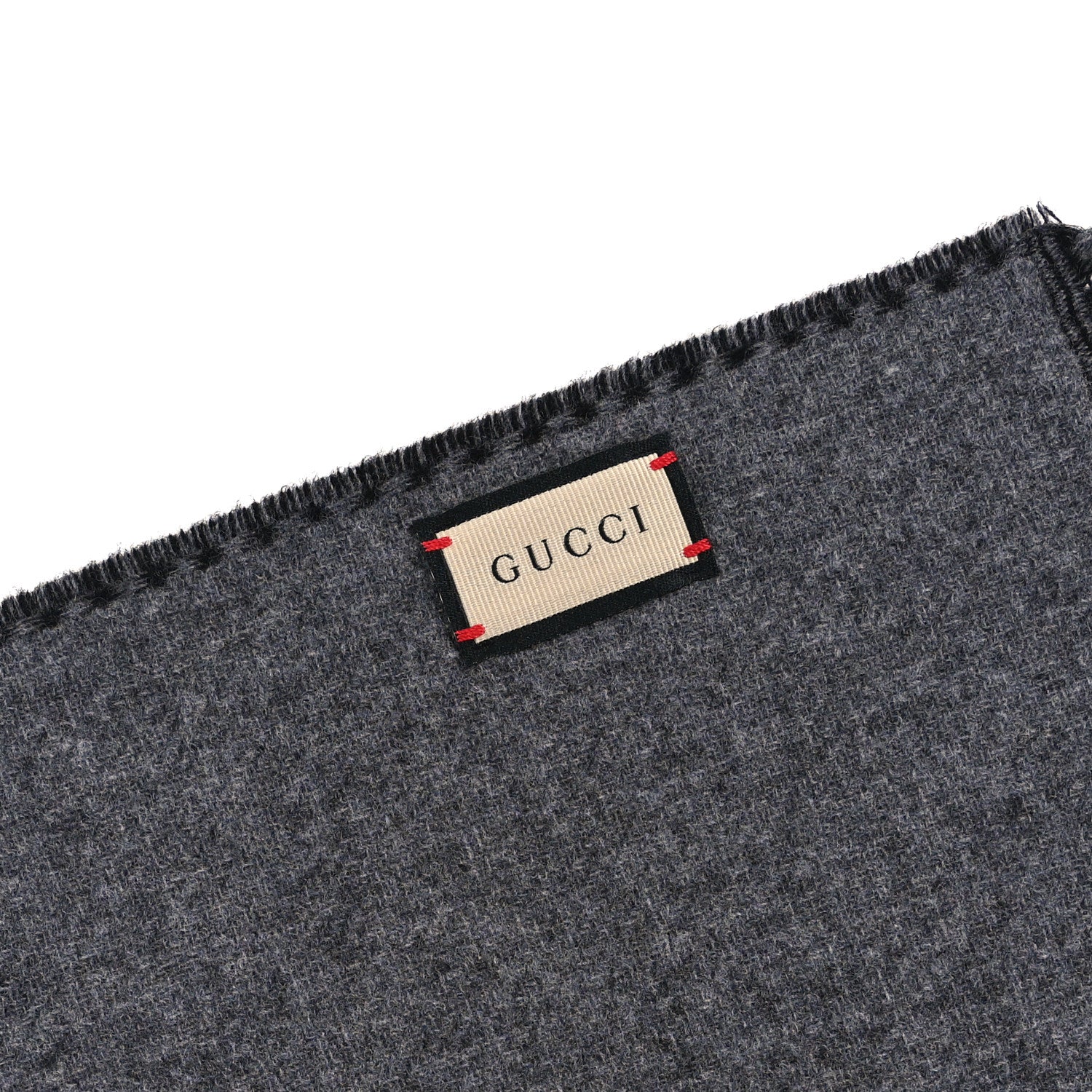 Wool Cashmere Interlocking G Scarf Grey Black