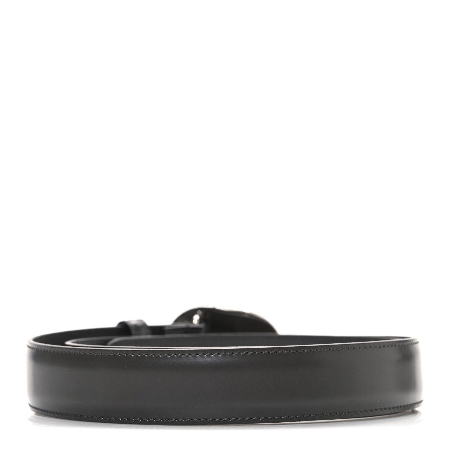 Smooth Calfskin Interlocking G Belt 95 38 Grey