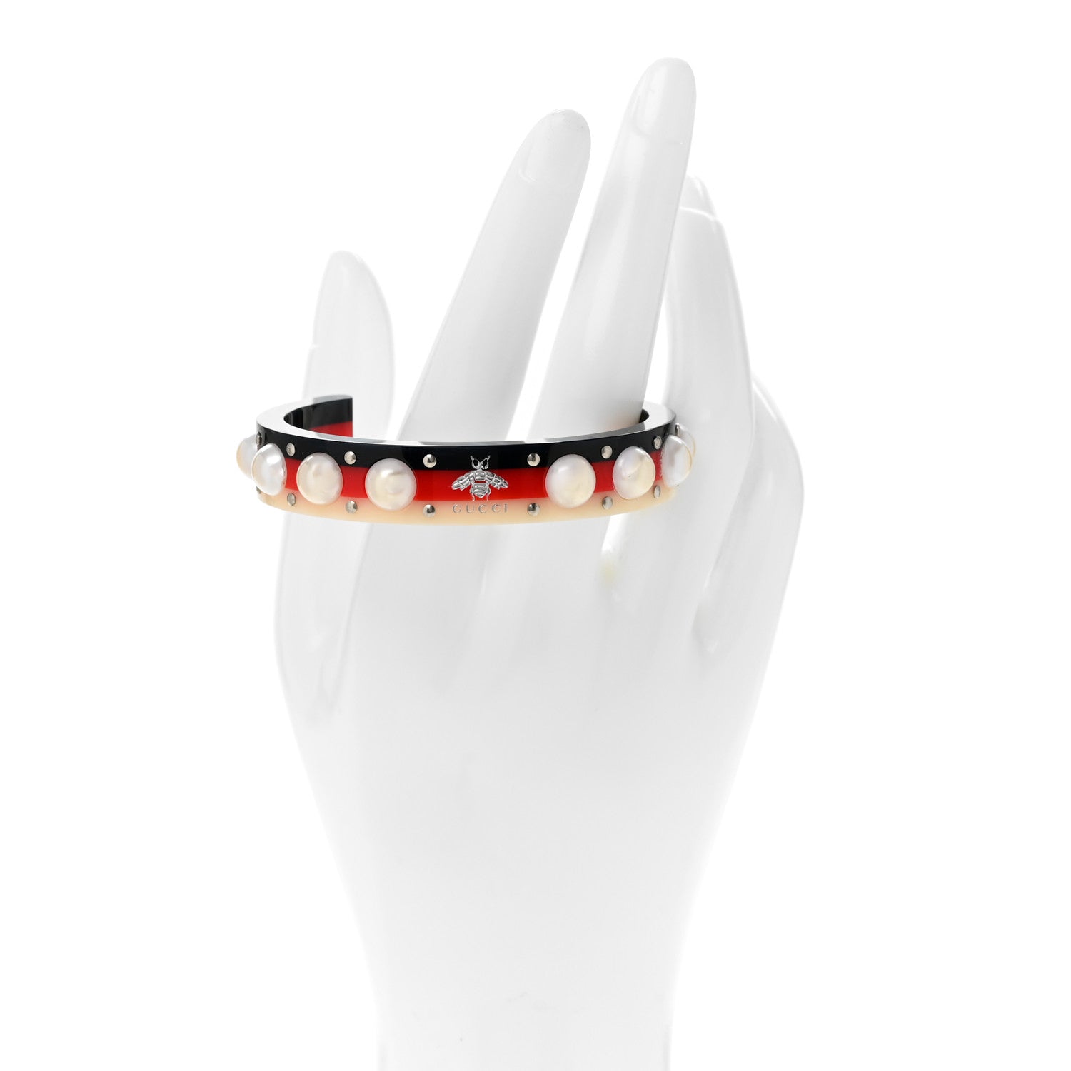Web Pearl Cuff  Blue Red White