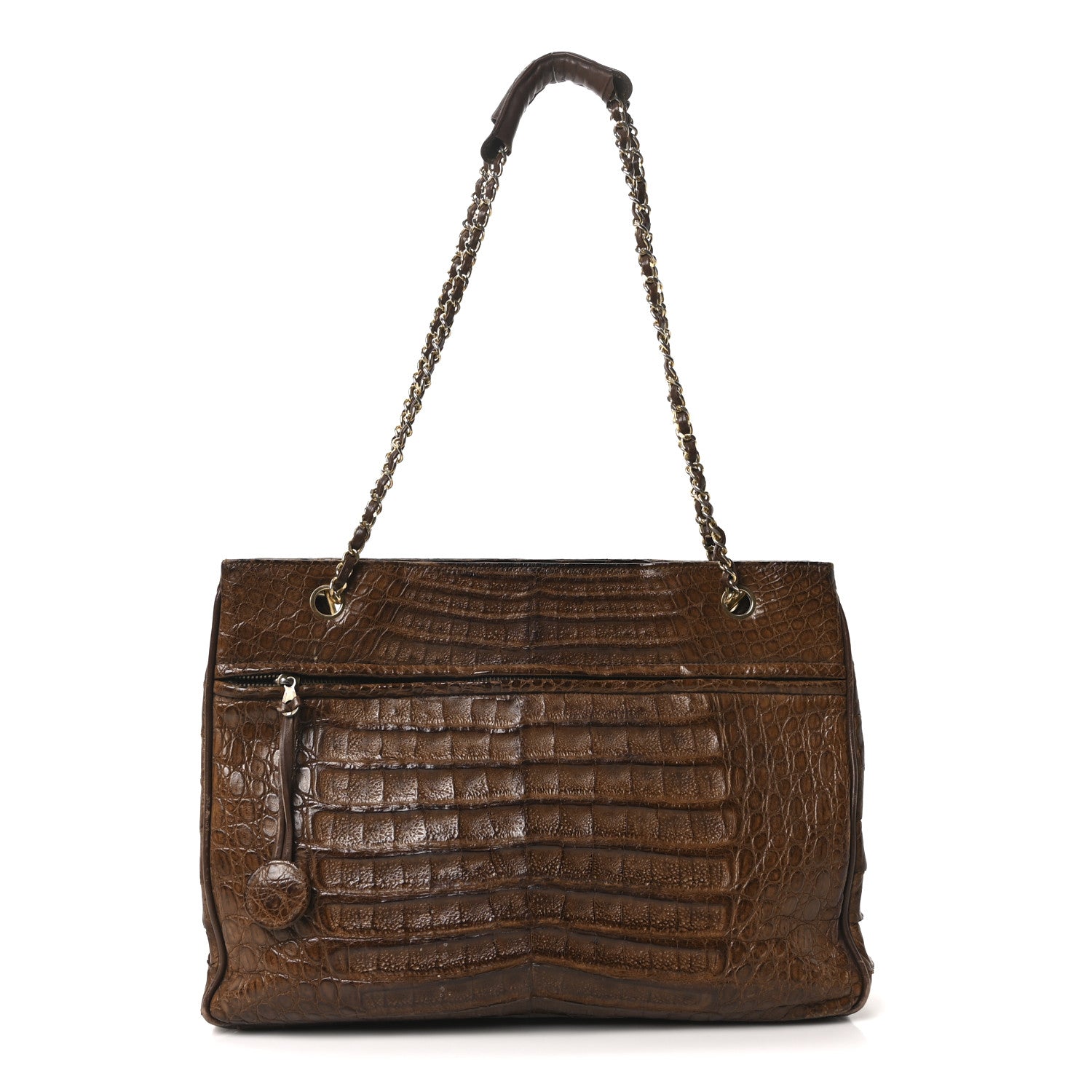 Alligator Shopping Tote Brown