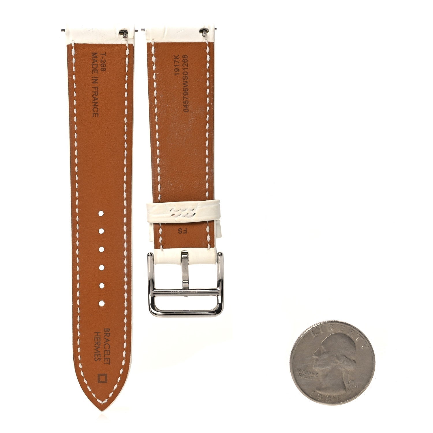 Matte Alligator Single Tour Watch Strap White