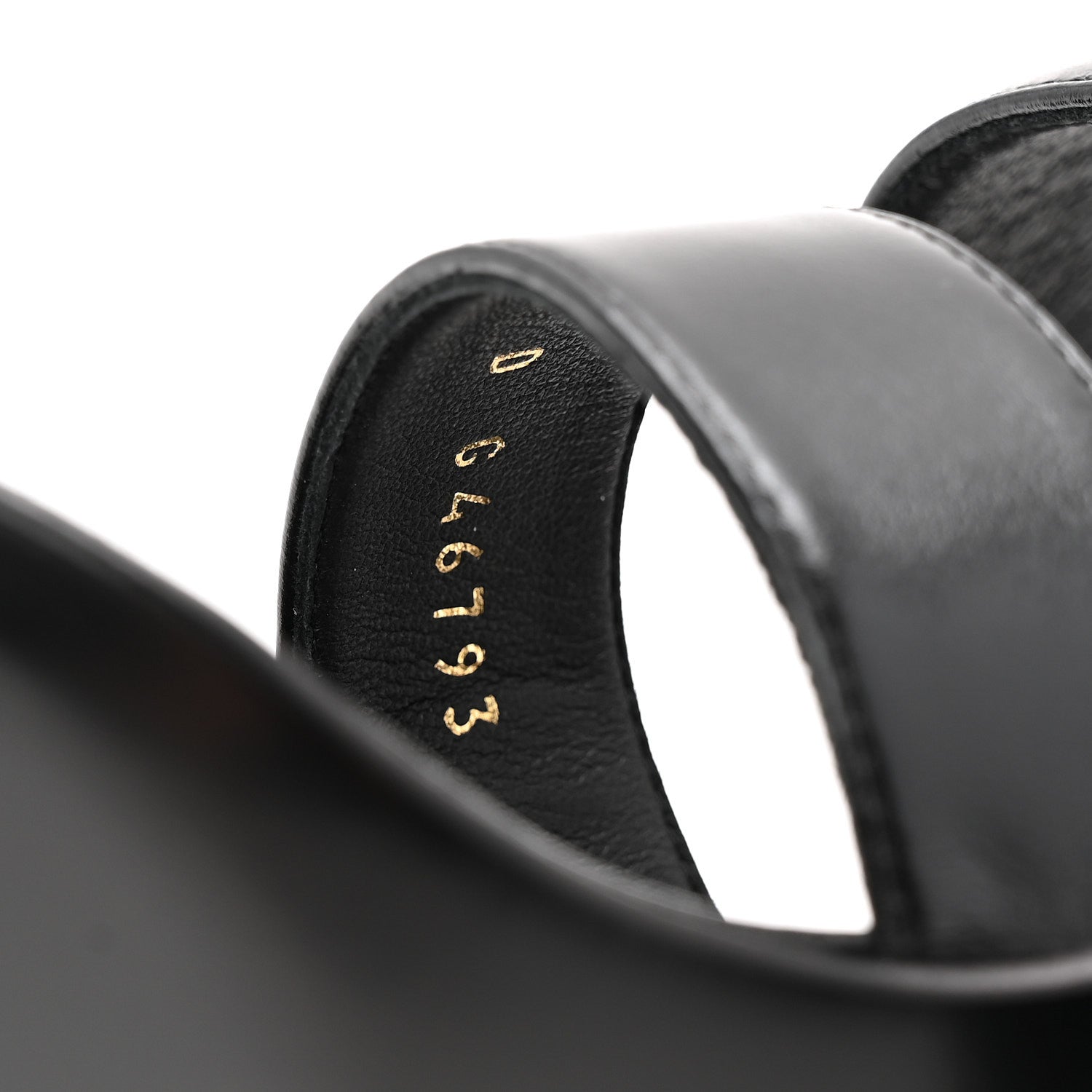 Shiny Calfskin CC Sandals 38.5 Black