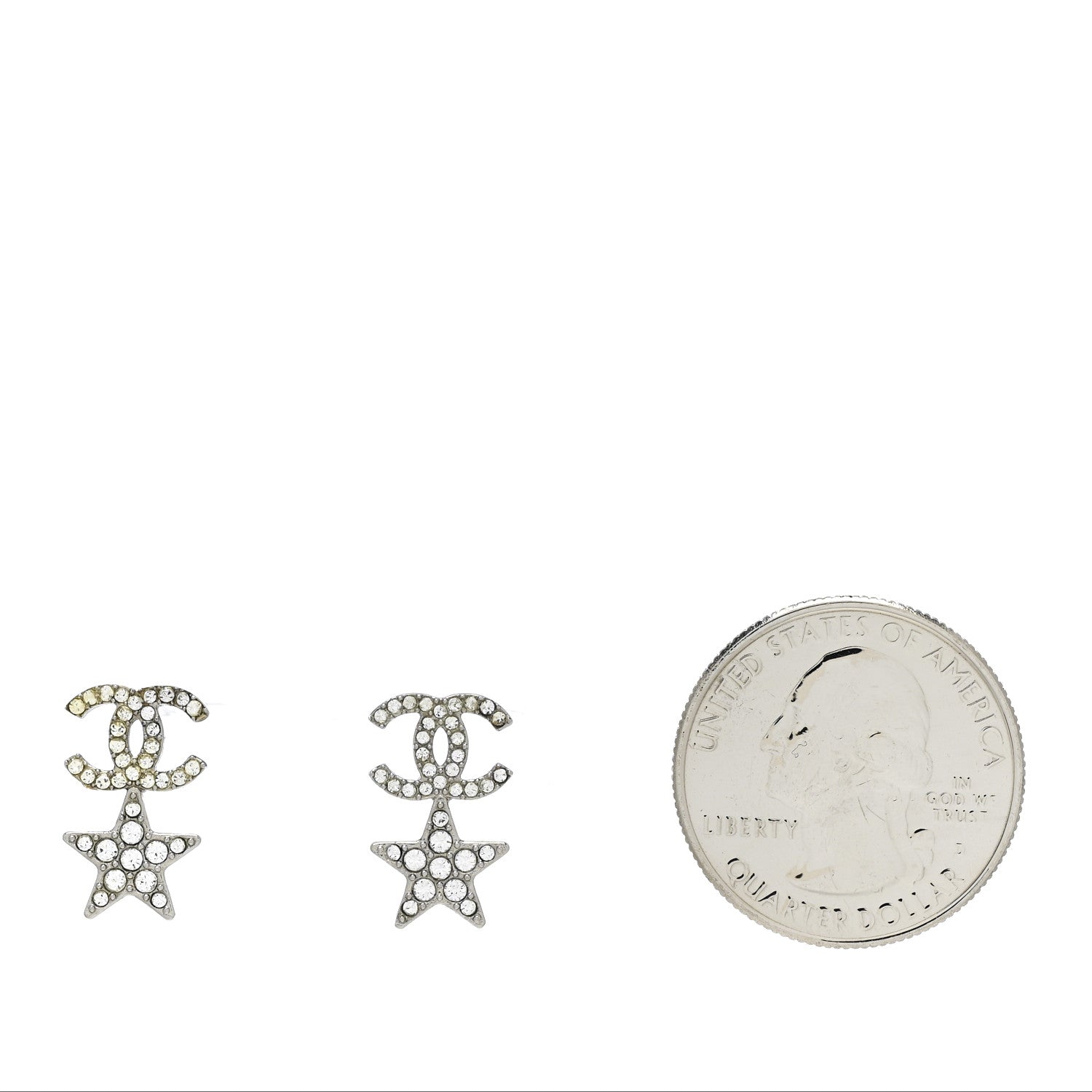 Crystal CC Starfall Drop Earrings Silver