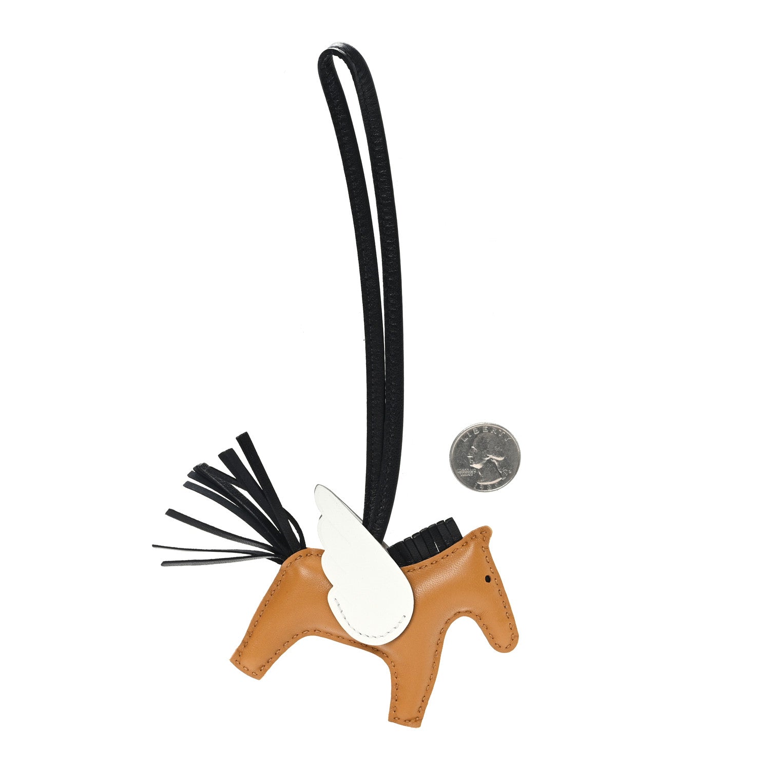 Milo Lambskin Grigri Rodeo Pegase Horse Bag Charm PM Sesame Black Nata
