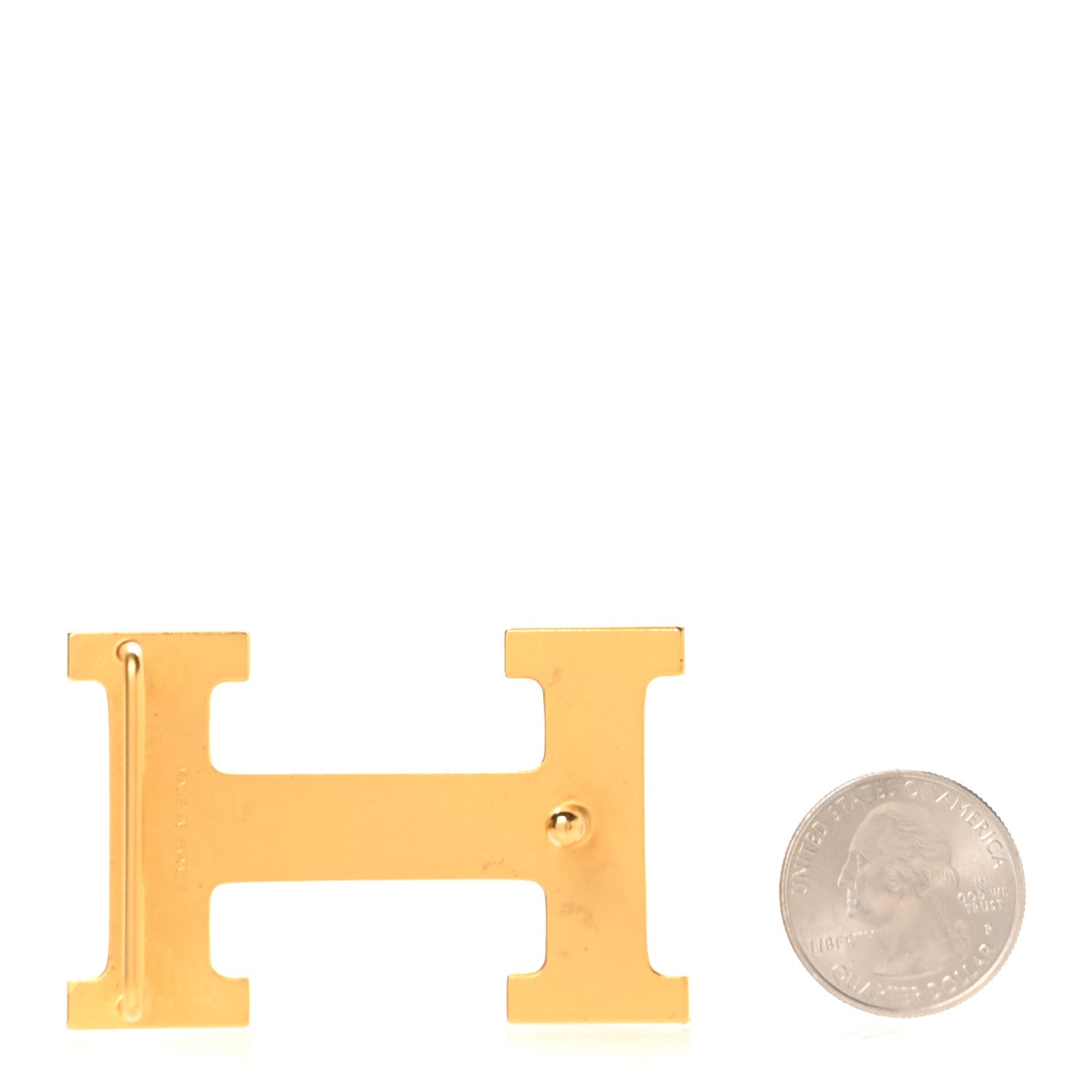 Polished 32mm H Belt Buckle Gold