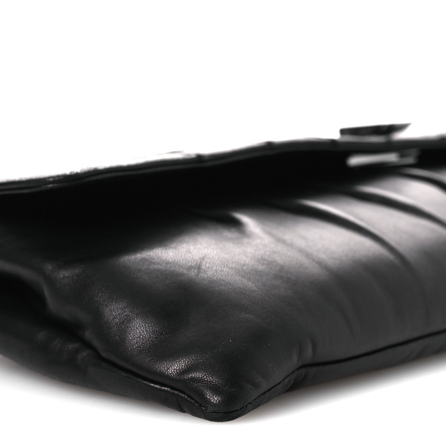 Lambskin Vertical Quilted Clutch Black