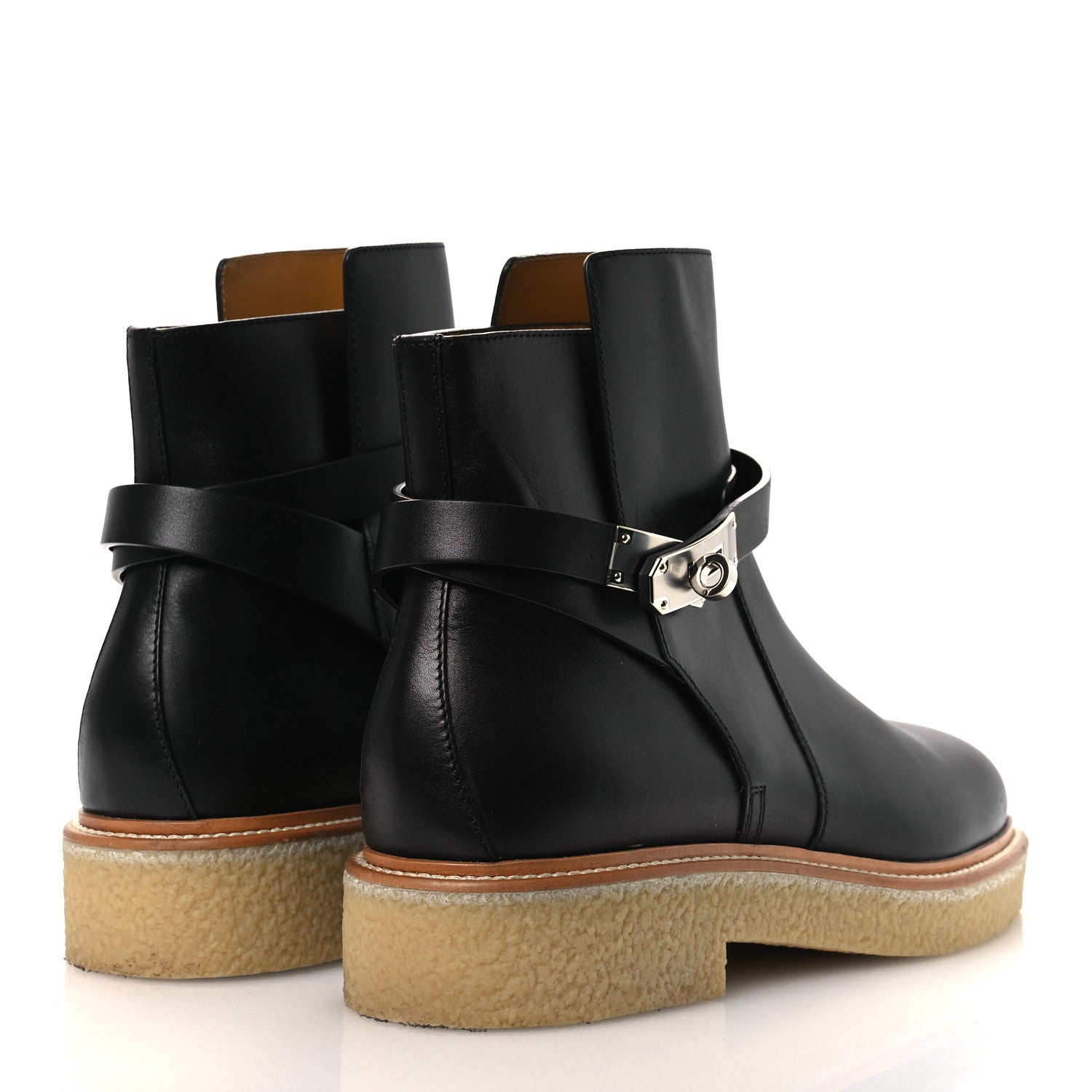 Calfskin Follow Ankle Boots 41 Black