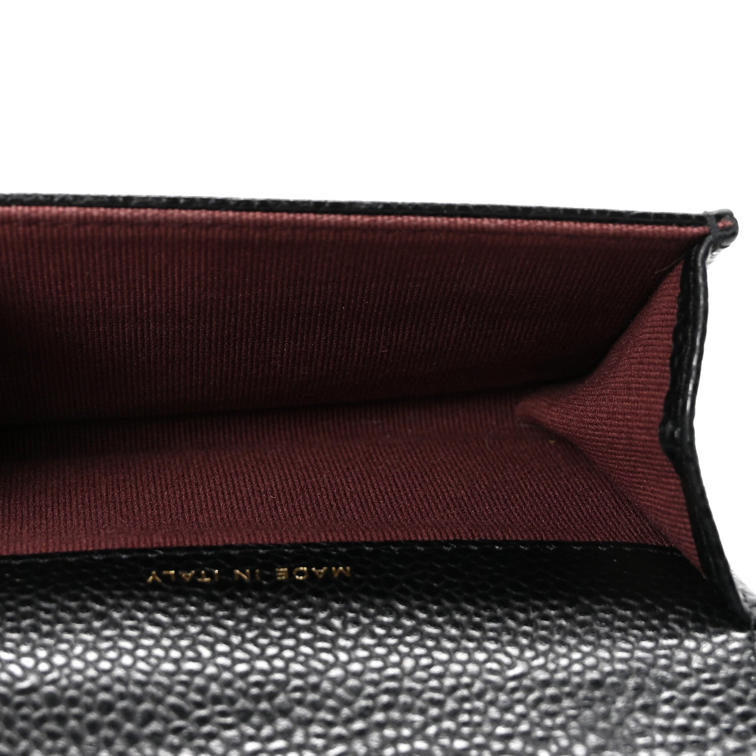 Caviar Quilted Flap Card Holder Wallet Black