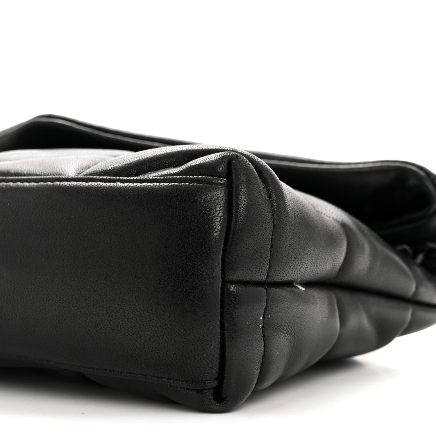 Lambskin Quilted Toy Loulou Puffer Monogram Monochrome Chain Satchel Black
