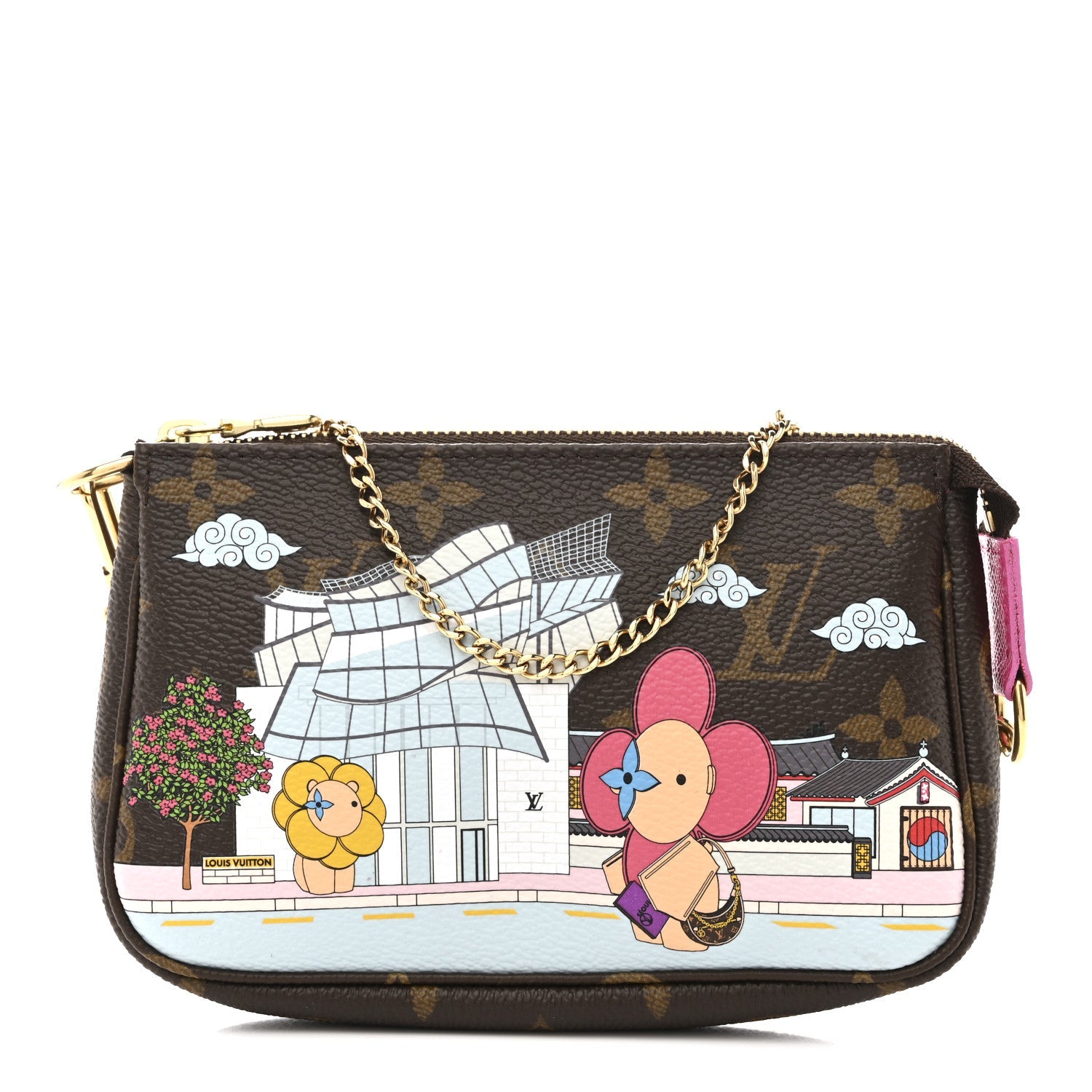 Monogram 2022 Christmas Animation Seoul Mini Pochette Accessories Fuchsia