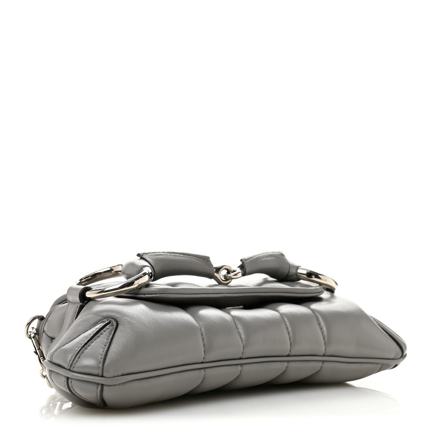 Nappa Vertical Matelasse Small Maxi Horsebit Chain Shoulder Bag Gray