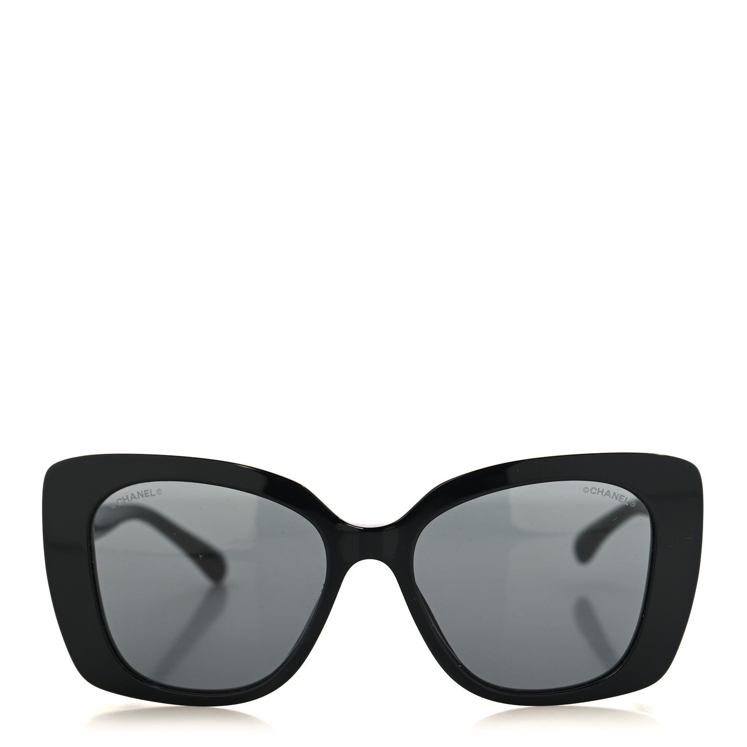 Acetate Strass Square Sunglasses 5422-B Black White