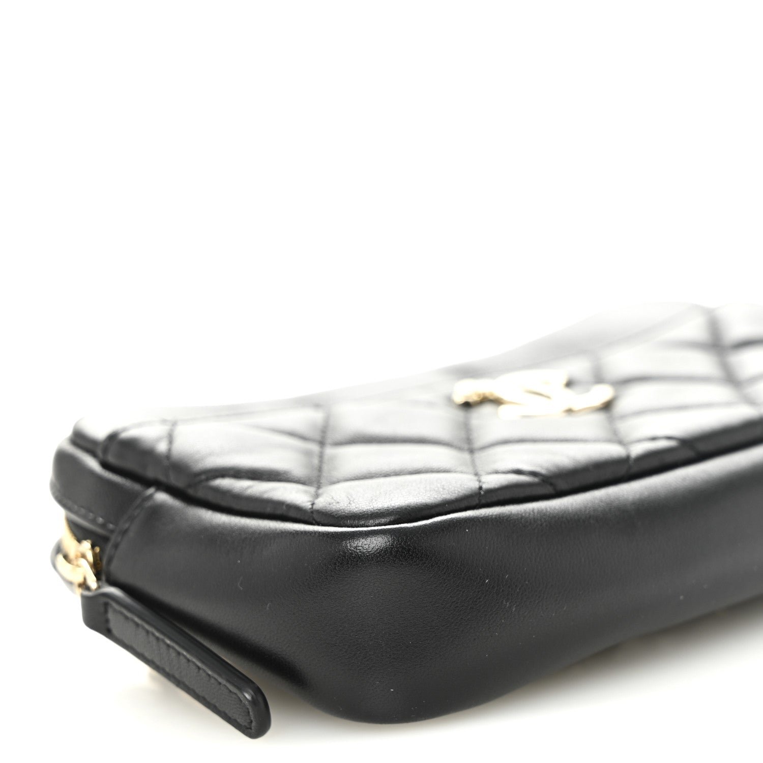Lambskin Quilted Waist Bag Black
