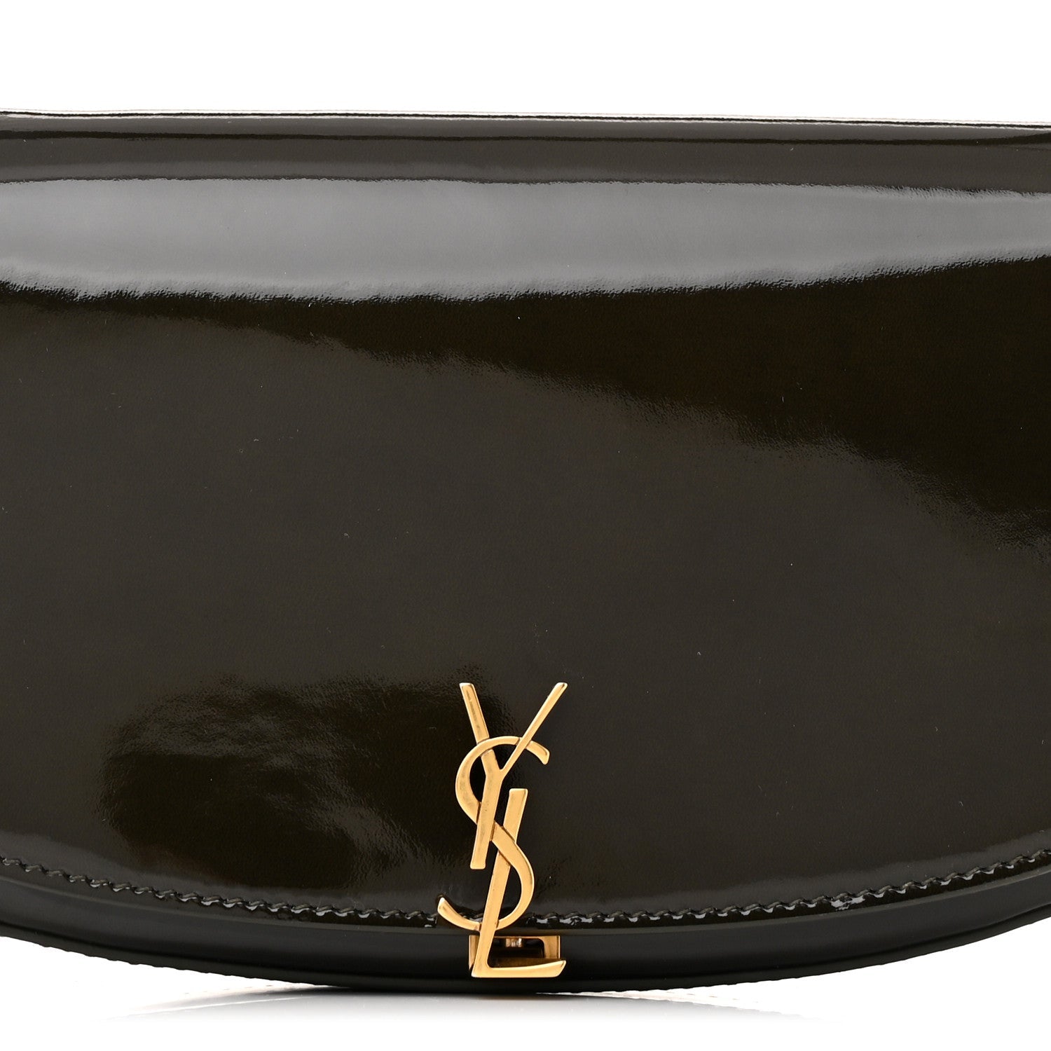 Patent Calfskin Mini Voltaire Shoulder Bag Dark Vineyard Green