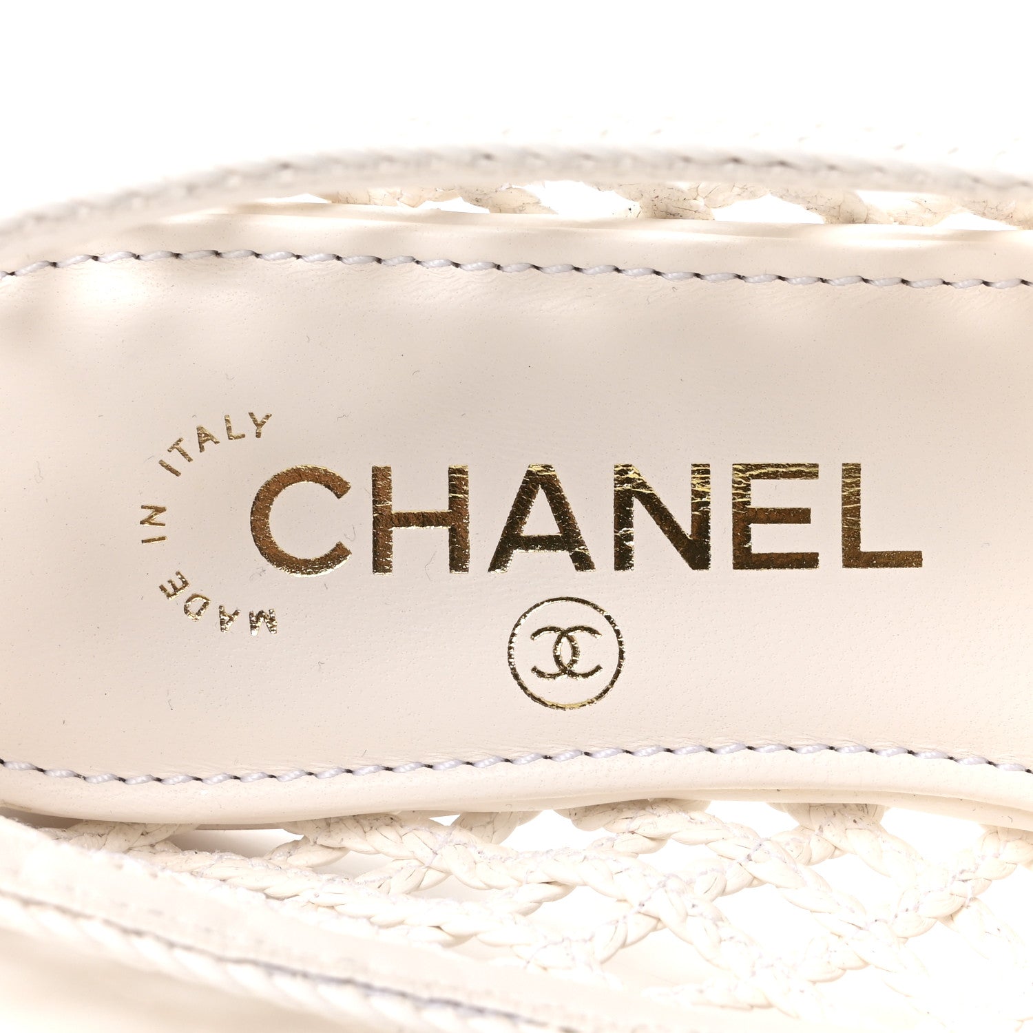 Braided Lambskin CC Mocassin Loafers 37 White