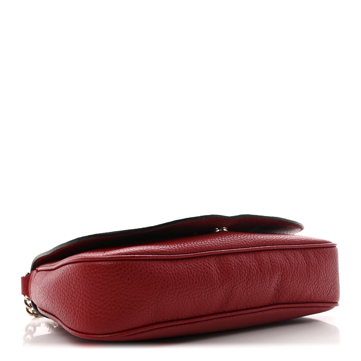 Pebbled Calfskin Medium Soho Flap Crossbody Vibrant Red