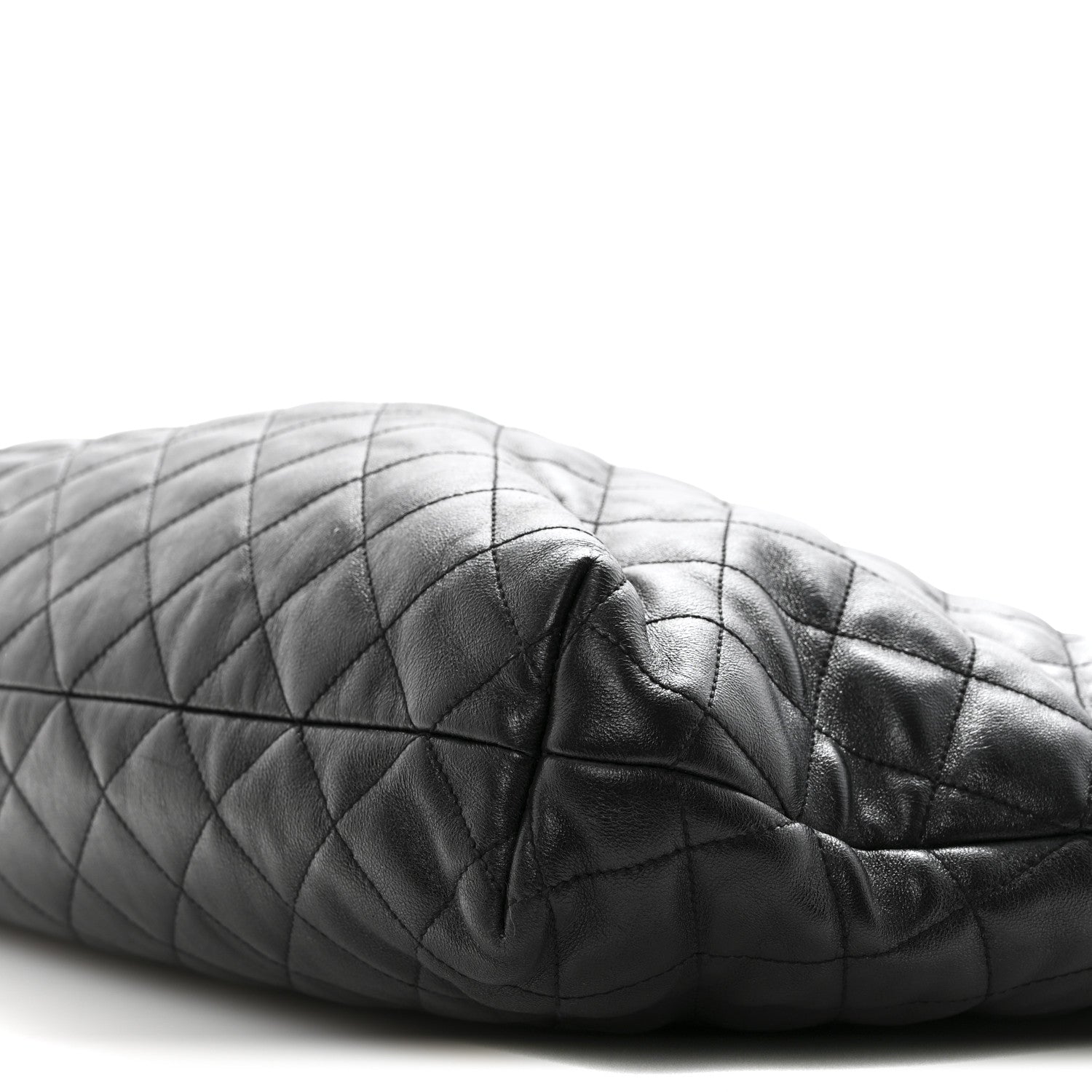 Lambskin Quilted Maxi Icare Shopping Tote Black