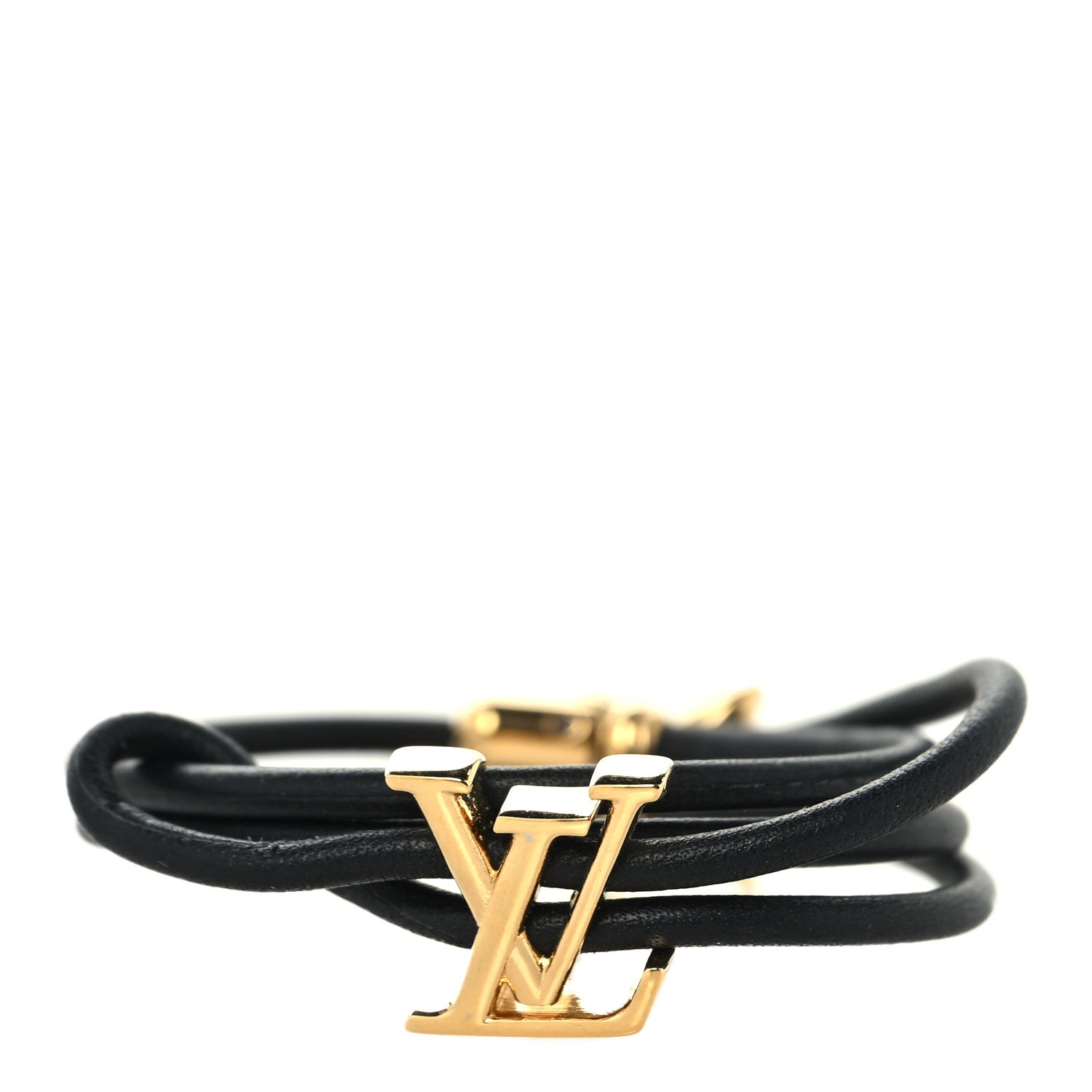 Calfskin LV Bloom Bracelet Black
