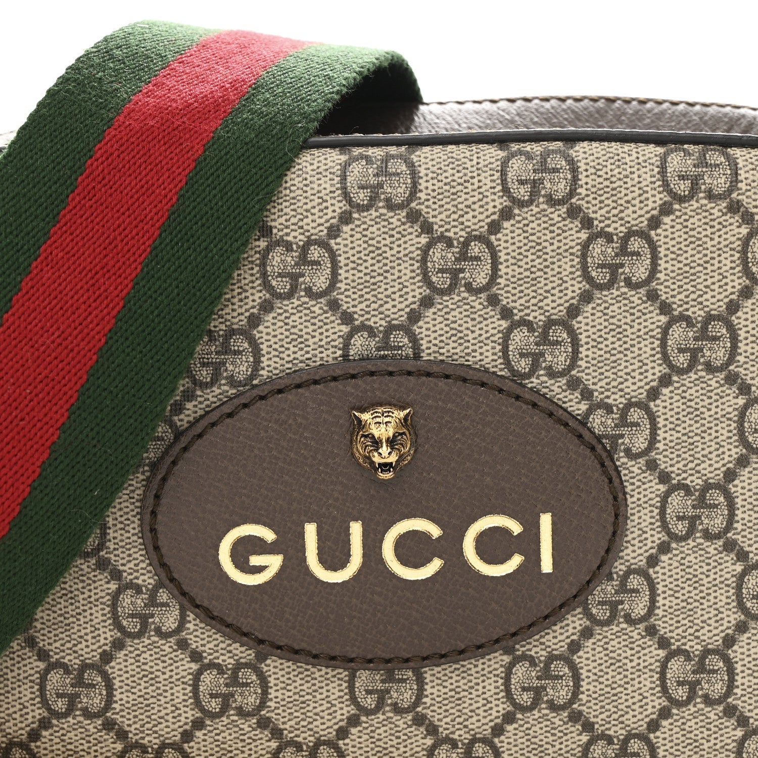 GG Supreme Monogram Web Neo Vintage Shoulder Bag Beige New Acero Crop